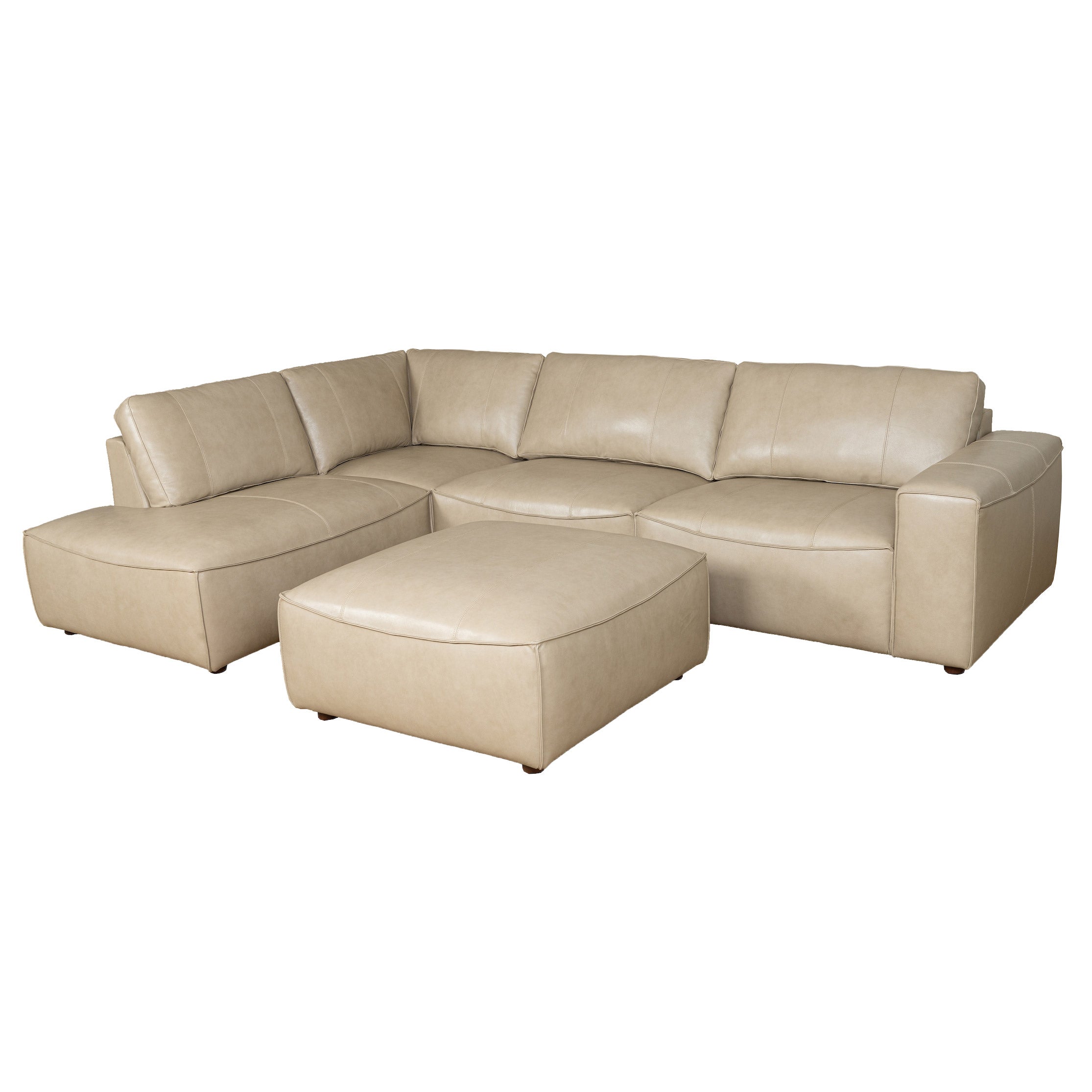 McCallis Leather Chaise Sectional