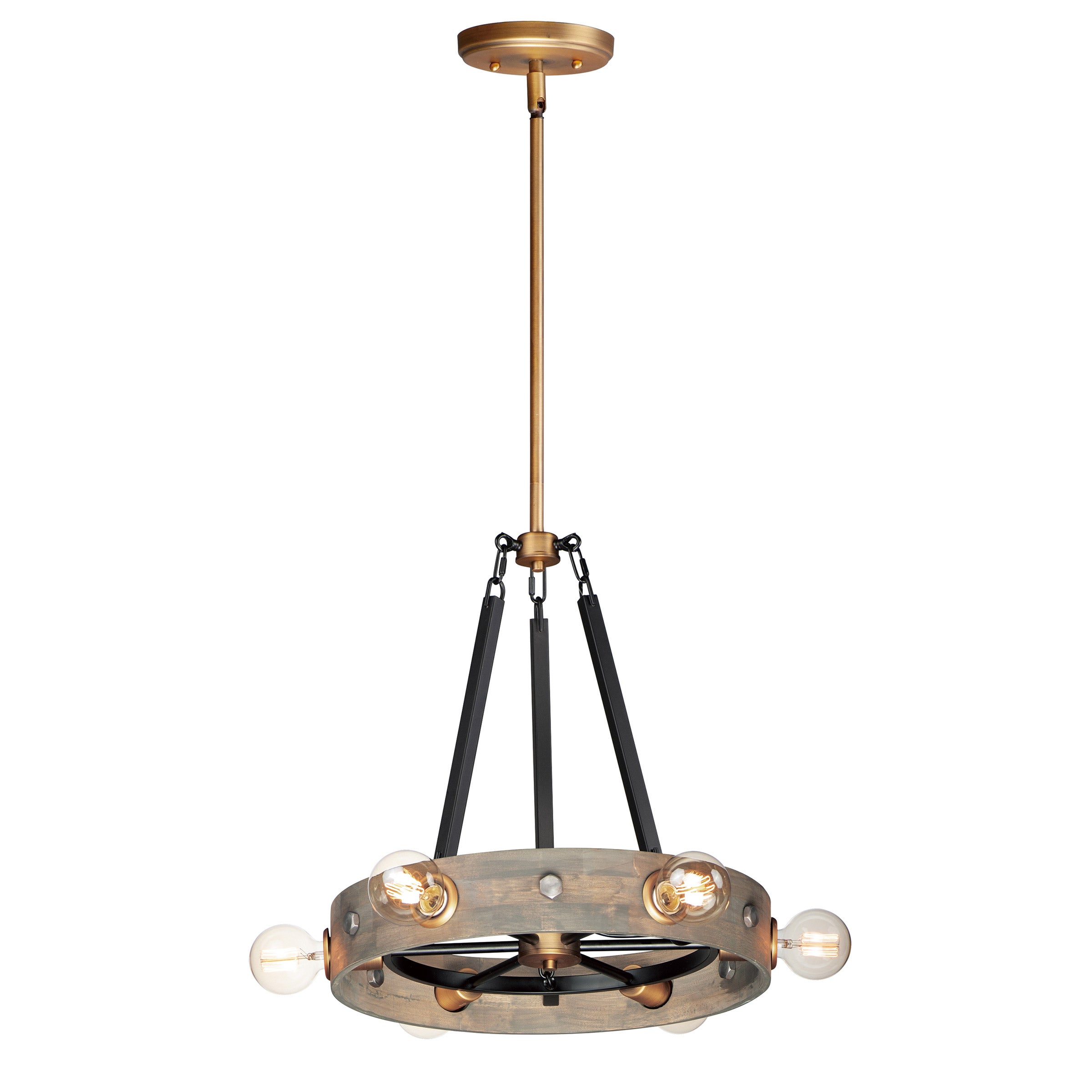 Maxim 6-light Wood Round Pendant Light