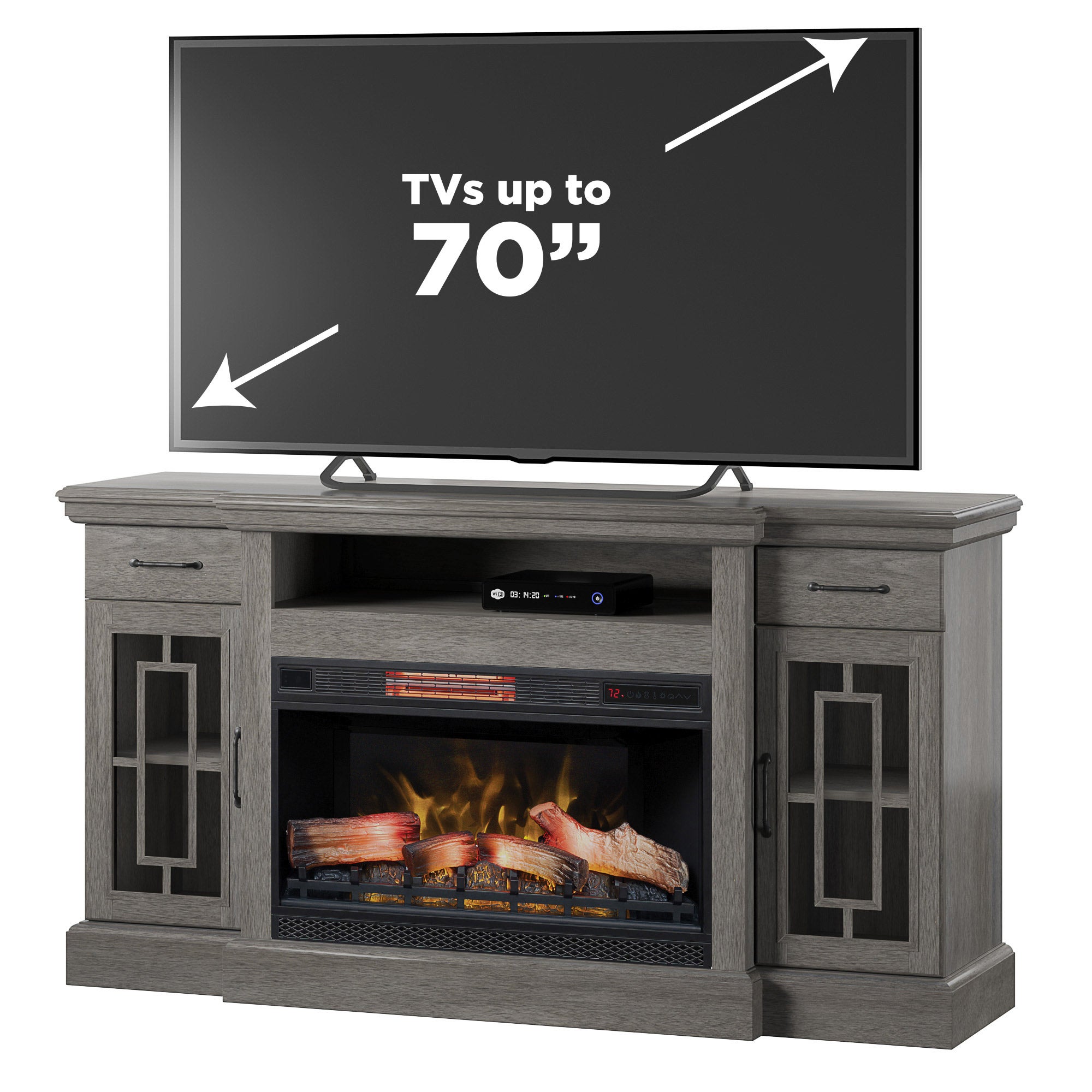 Tresanti Reddington TV Console with Classic Flame Electric Fireplace
