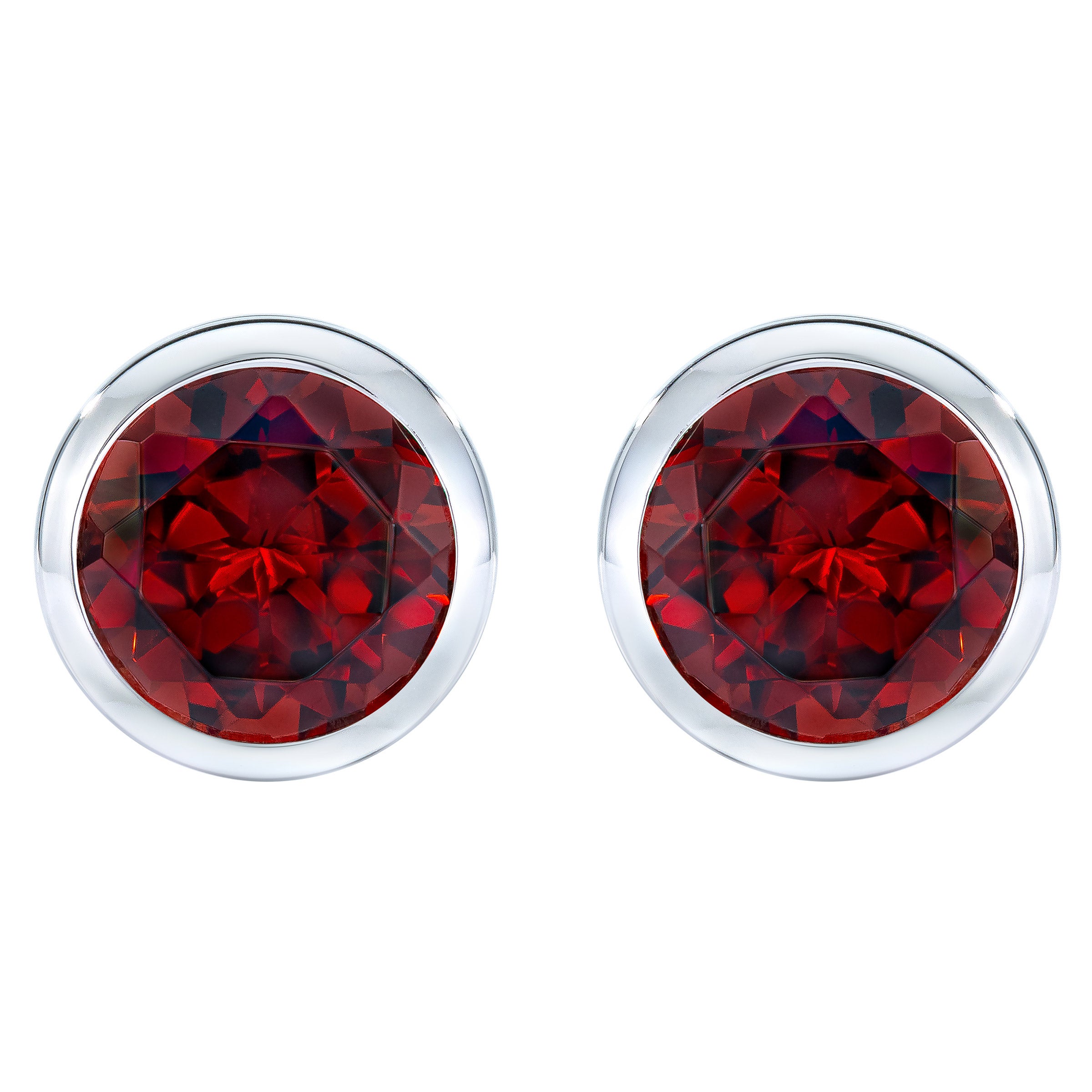 Gemstone 14kt Gold Bezel Stud Earrings