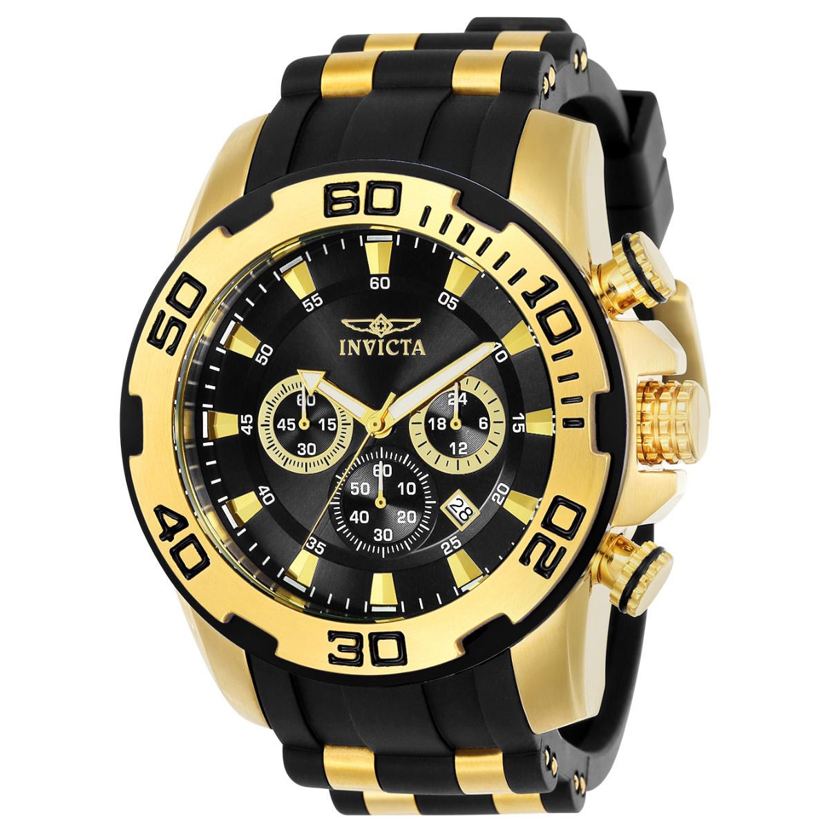 Invicta Pro Diver Black Stainless Steel Chronograph Men's Quartz Watch