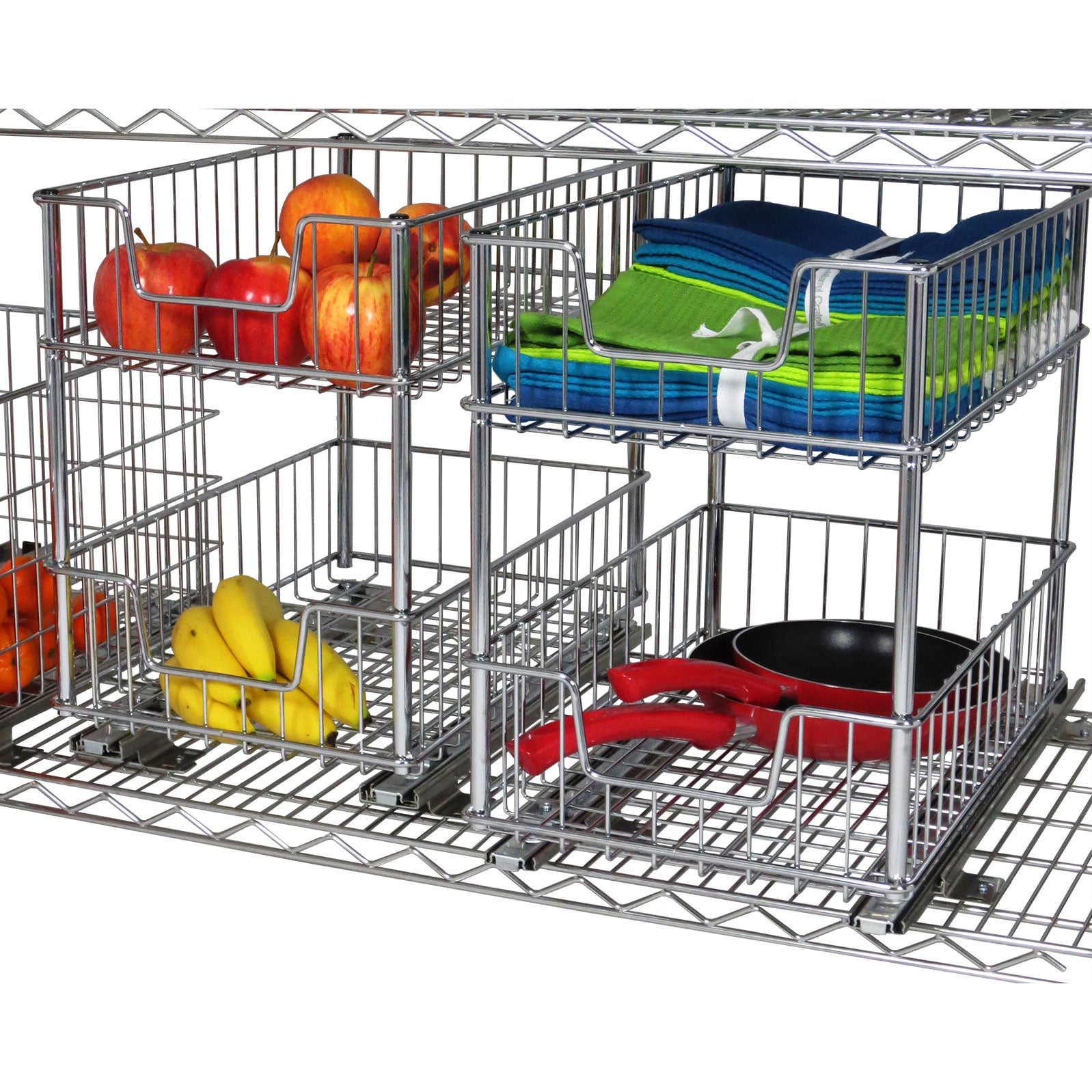 TRINITY EcoStorage 2-tier Wire Drawer with Slides, 2-pack