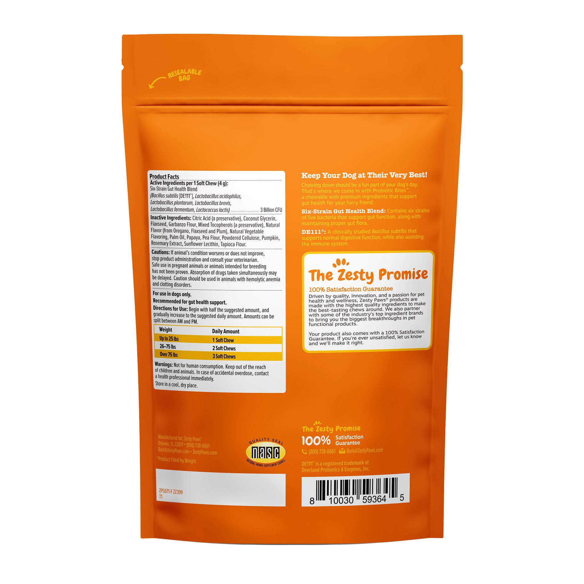 Zesty Paws Probiotic Bites for Dogs, Pumpkin, 170-count