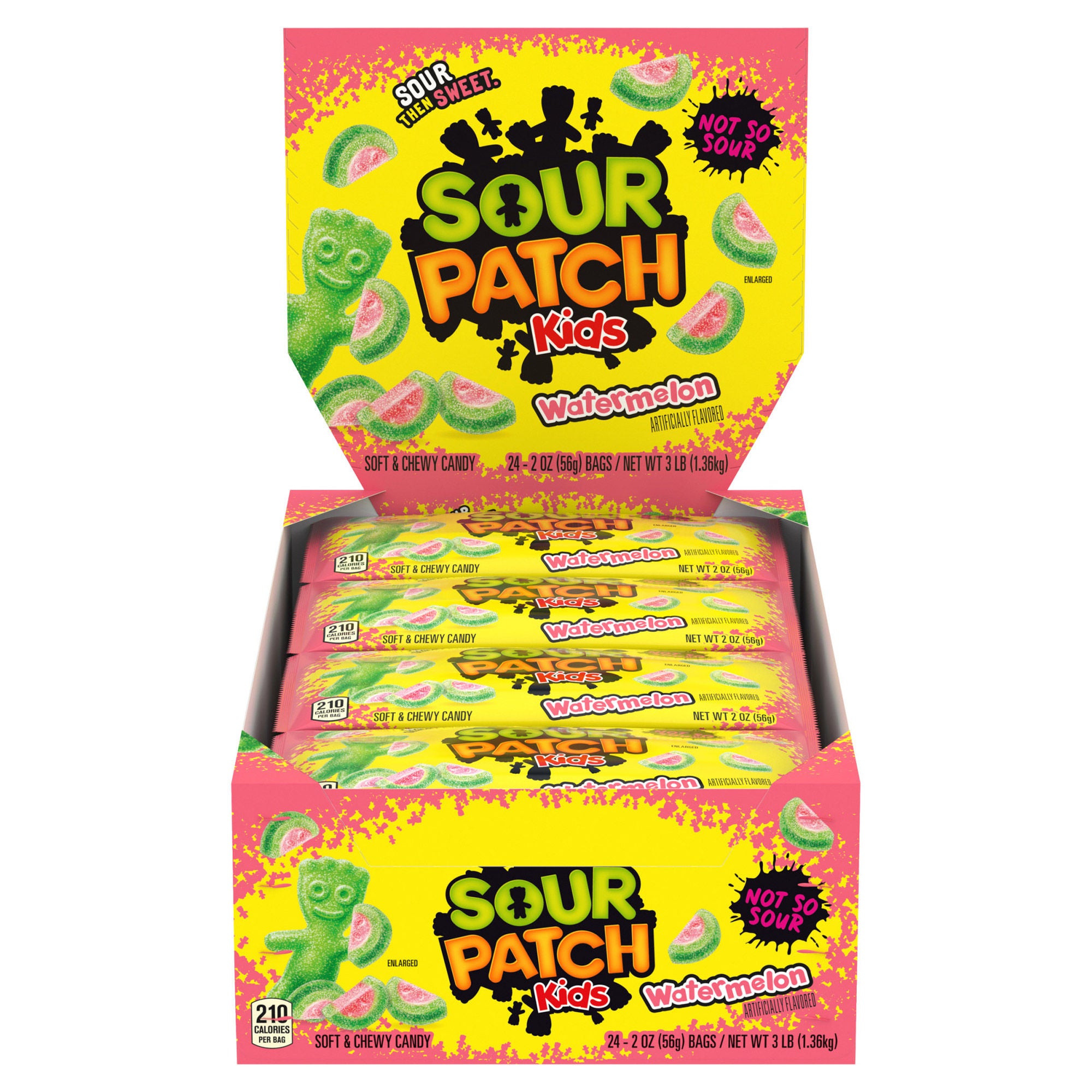 Sour Patch Kids Soft & Chewy Candy, Watermelon, 2 oz, 24-count