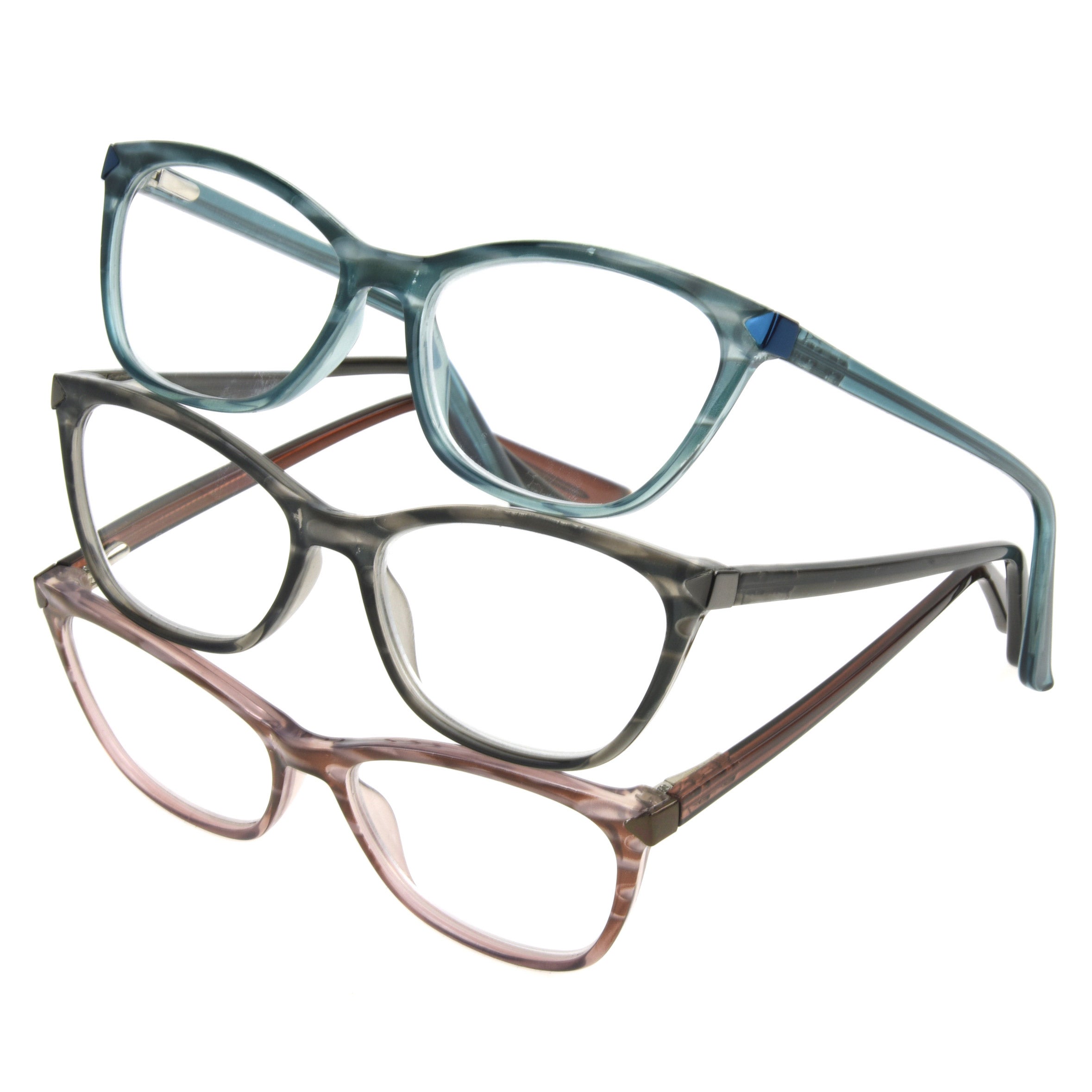 Design Optics by Foster Grant Aviana Plastic Cateye Reading Glasses, 3-pack