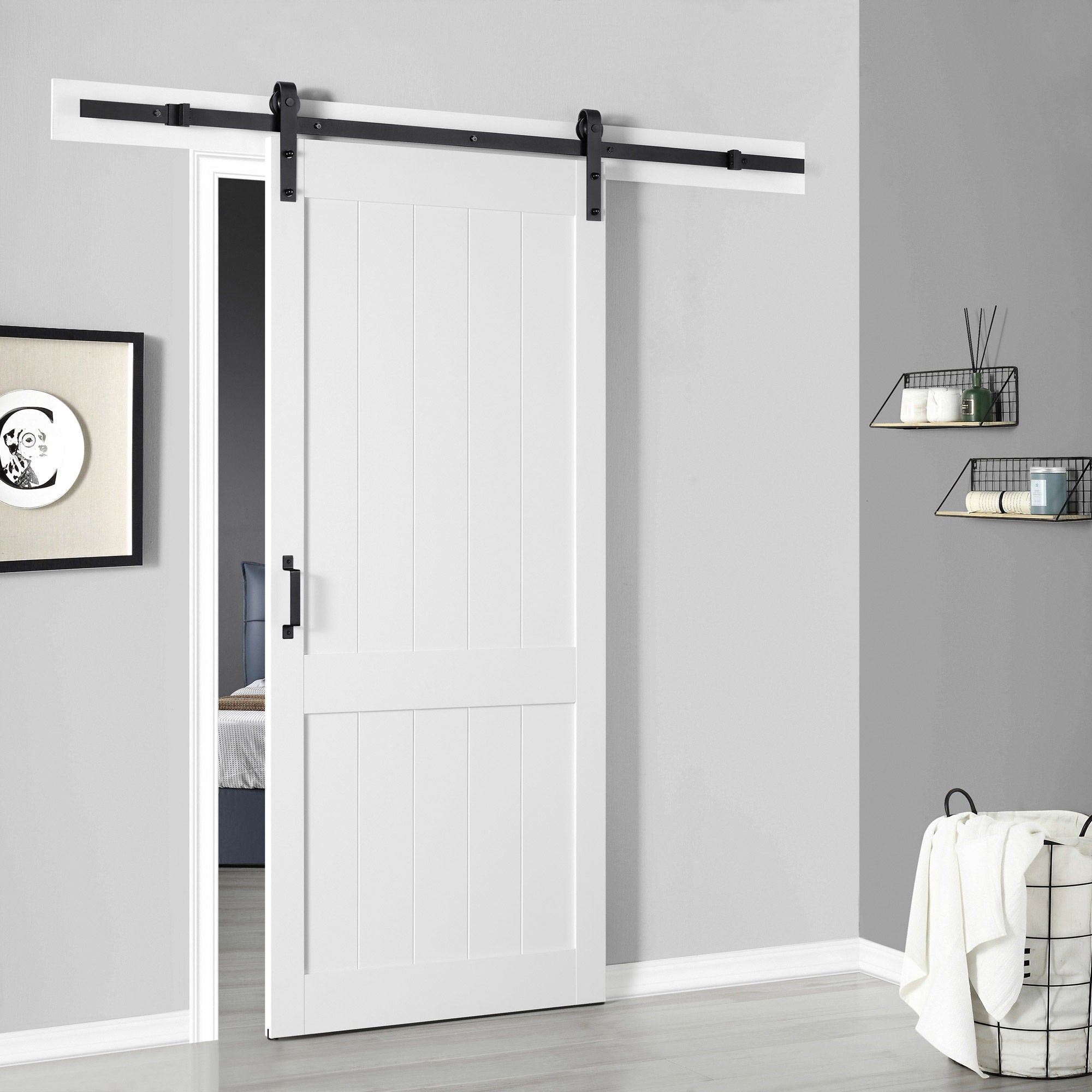 OVE Decors Barn Door with Hardware Kit & Smooth Soft-Close