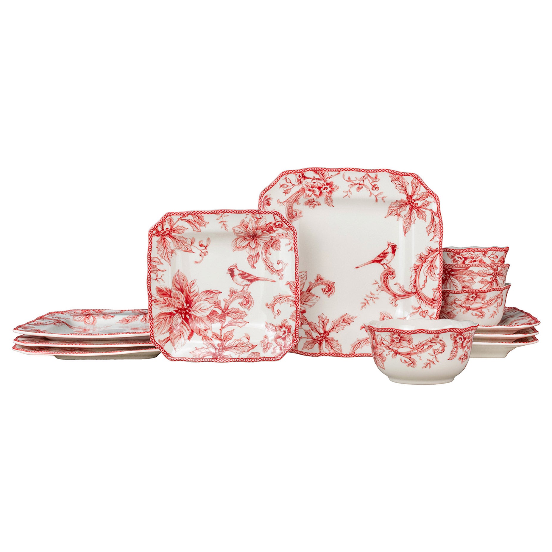 222 Fifth Christmas Lane 12 Piece Dinnerware Set