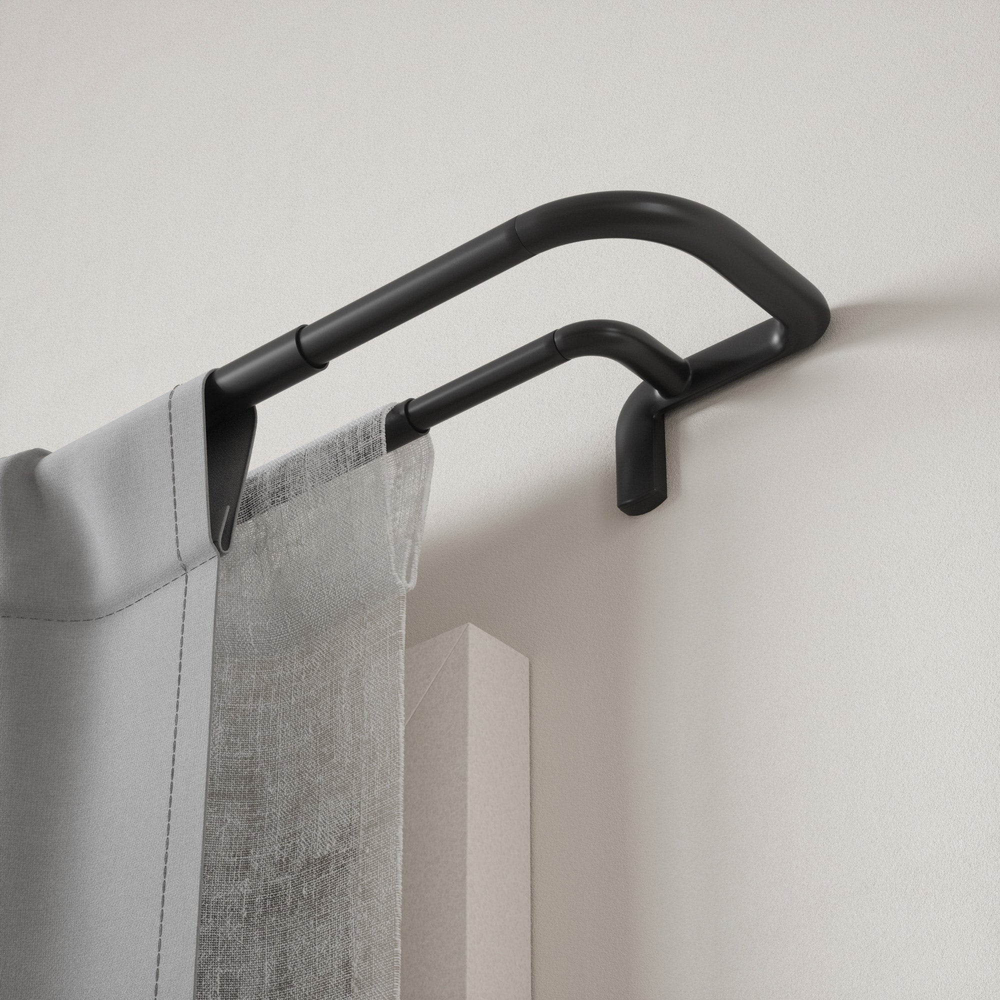 Umbra 3/4” Black Out Double Curtain Rod, 2-pack