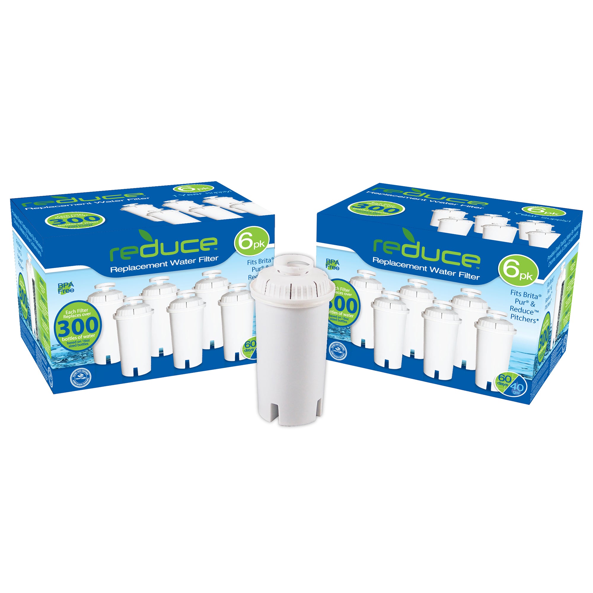 Reduce 12-pack Replacement Water Pitcher Filters