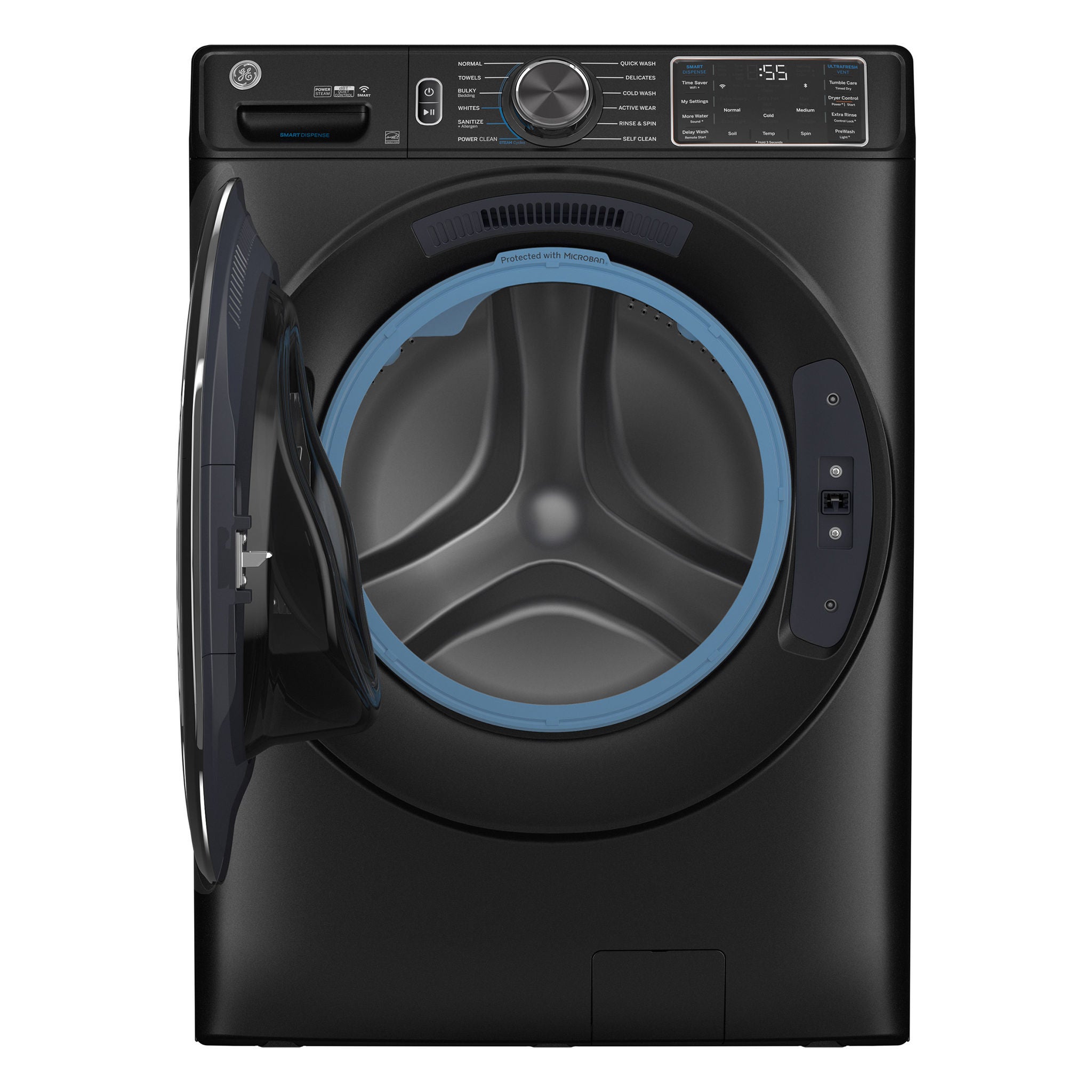 GE 5.0 cu. ft. Front Load Washer with UltraFresh Vent System, Reversible Door, WiFi