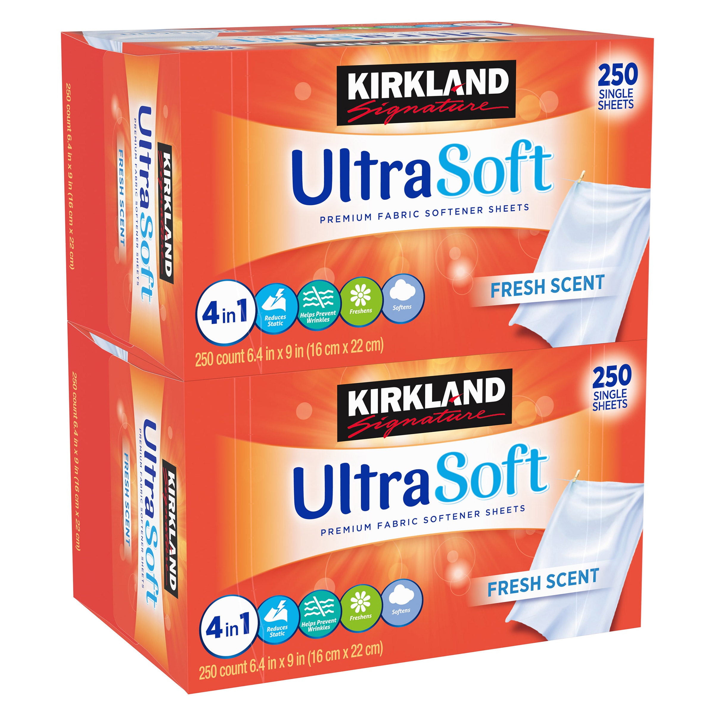 Kirkland Signature Fabric Softener Sheets, 250-count, 2-pack