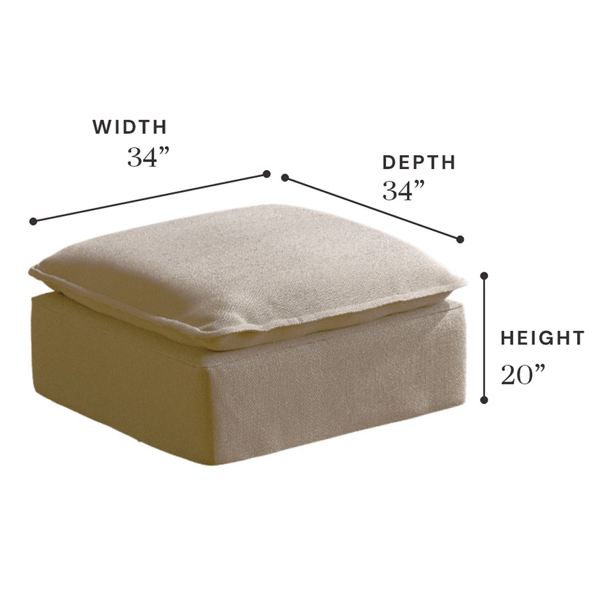 Anabei Washable Modular Ottoman