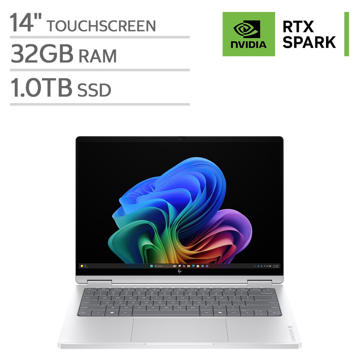 HP OmniBook X 14" Touchscreen Laptop - NVIDIA RTX Spark N1X - Copilot+ PC - 3K OLED (2880 x 1800) - 32GB RAM - 1TB SSD - Windows 11 Home.
