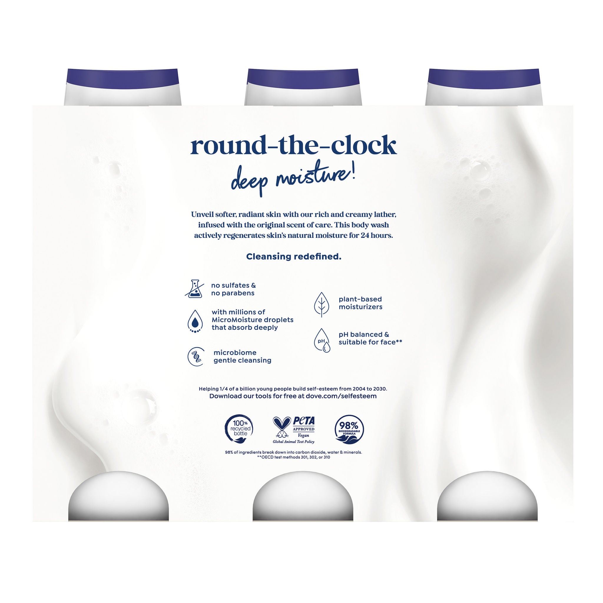 Dove Deep Moisture Body Wash, 23 fl oz, 3-pack