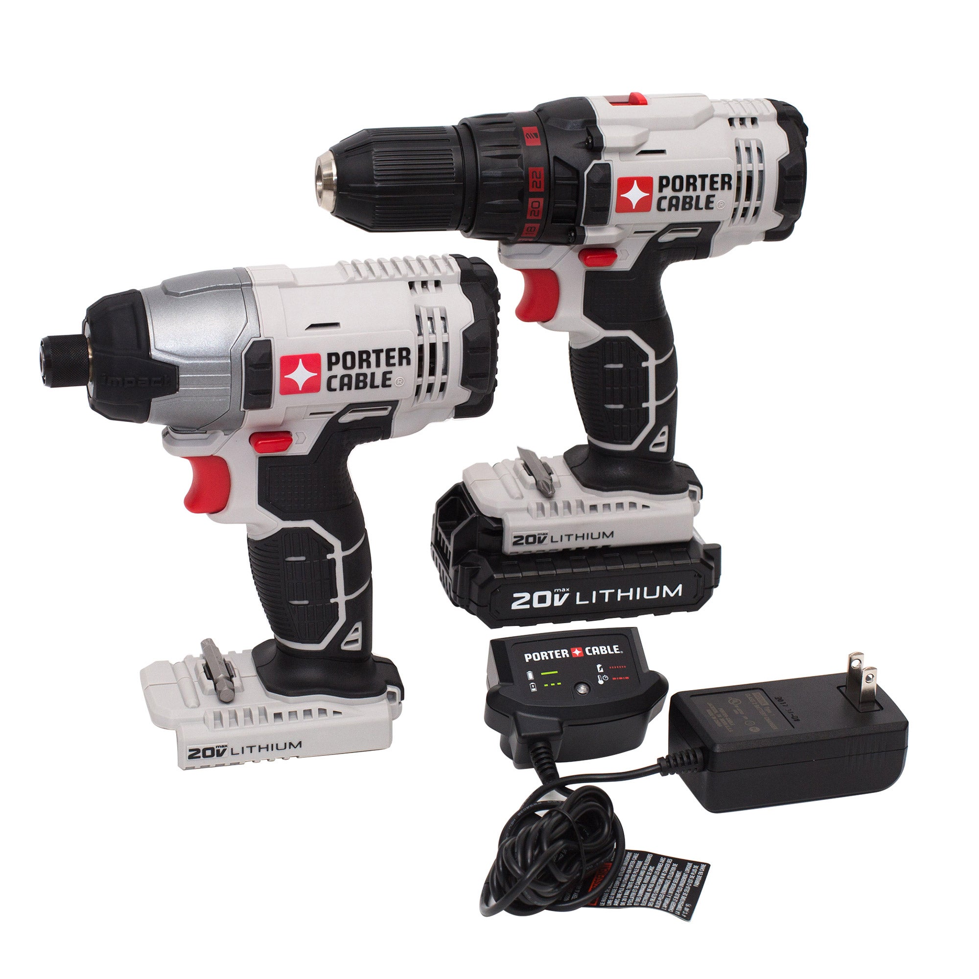 Porter Cable 2pc Drill & Driver Kit 20-Volt Max Li-Ion