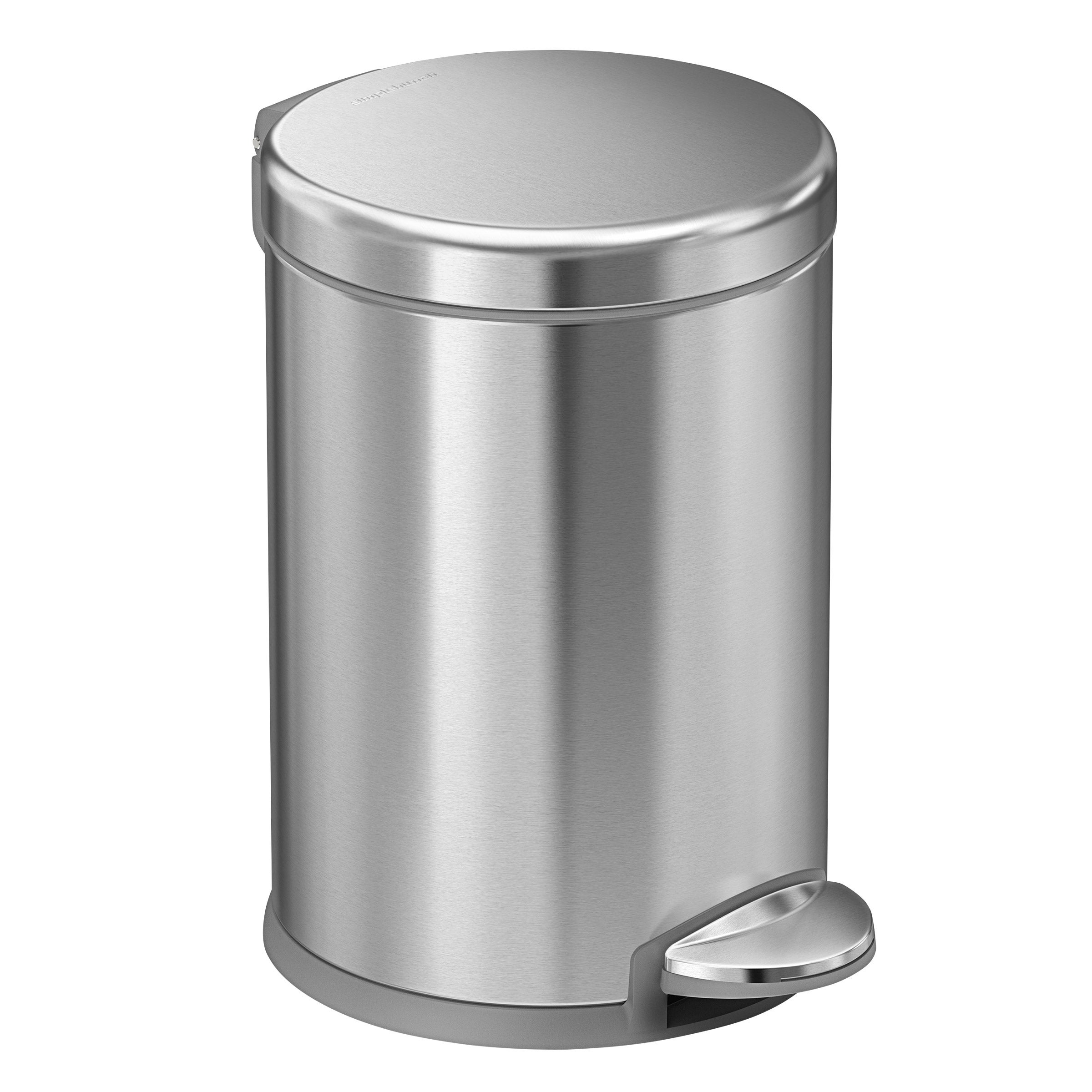 simplehuman 55L Rectangular Step Can and 4.5L Round Step Can with Odorsorb