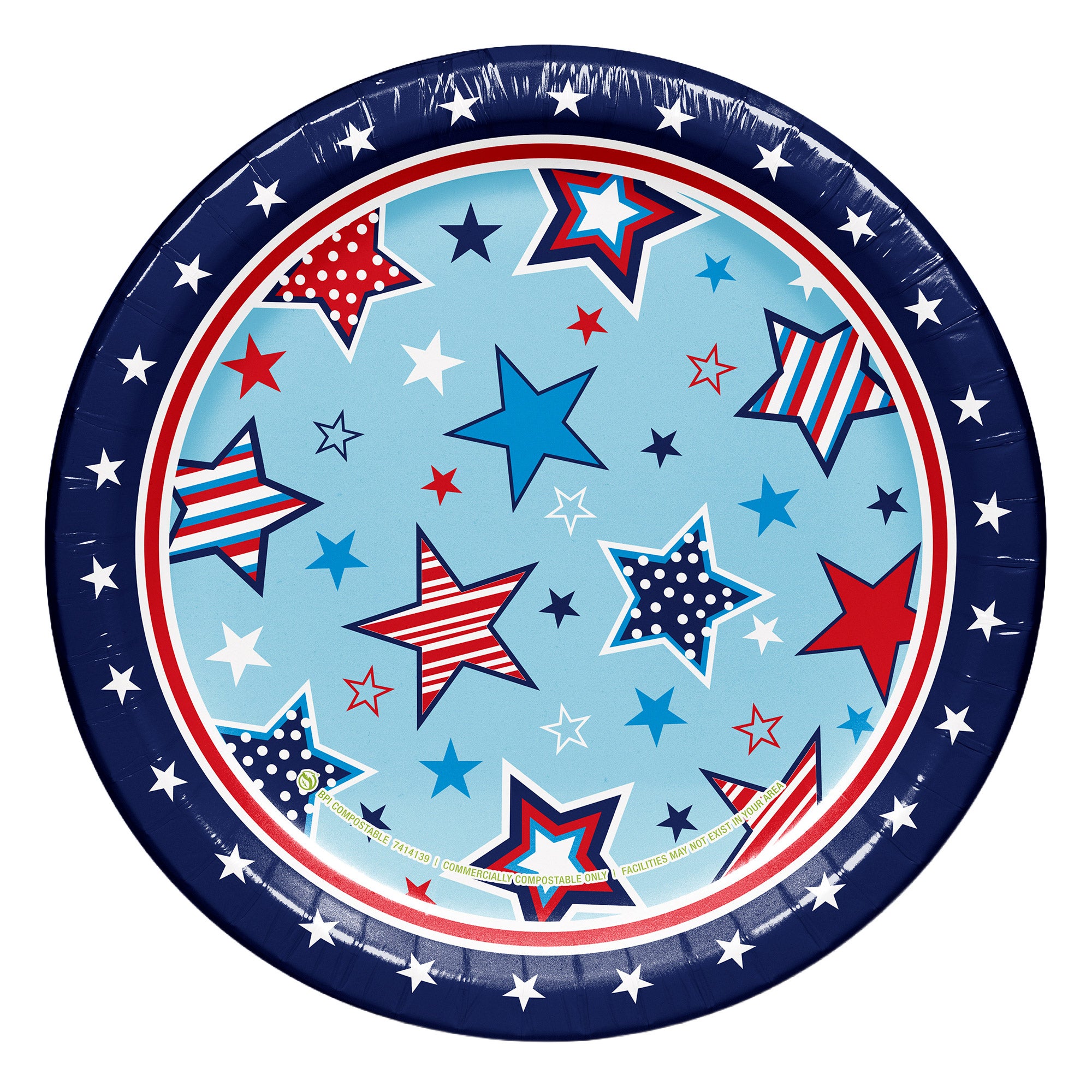 Artstyle Paper Plate & Napkin Bundle, Star Spangled Fireworks, 200-count
