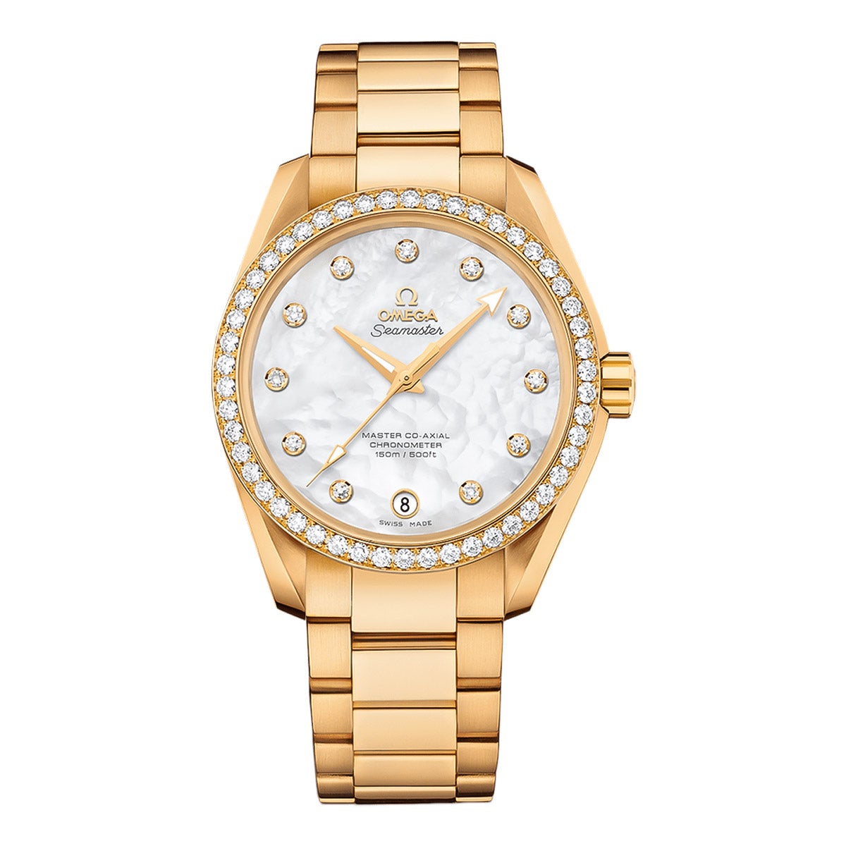 Omega Seamaster Aqua Terra 38.5mm 18k Yellow Gold Ladies Automatic Watch