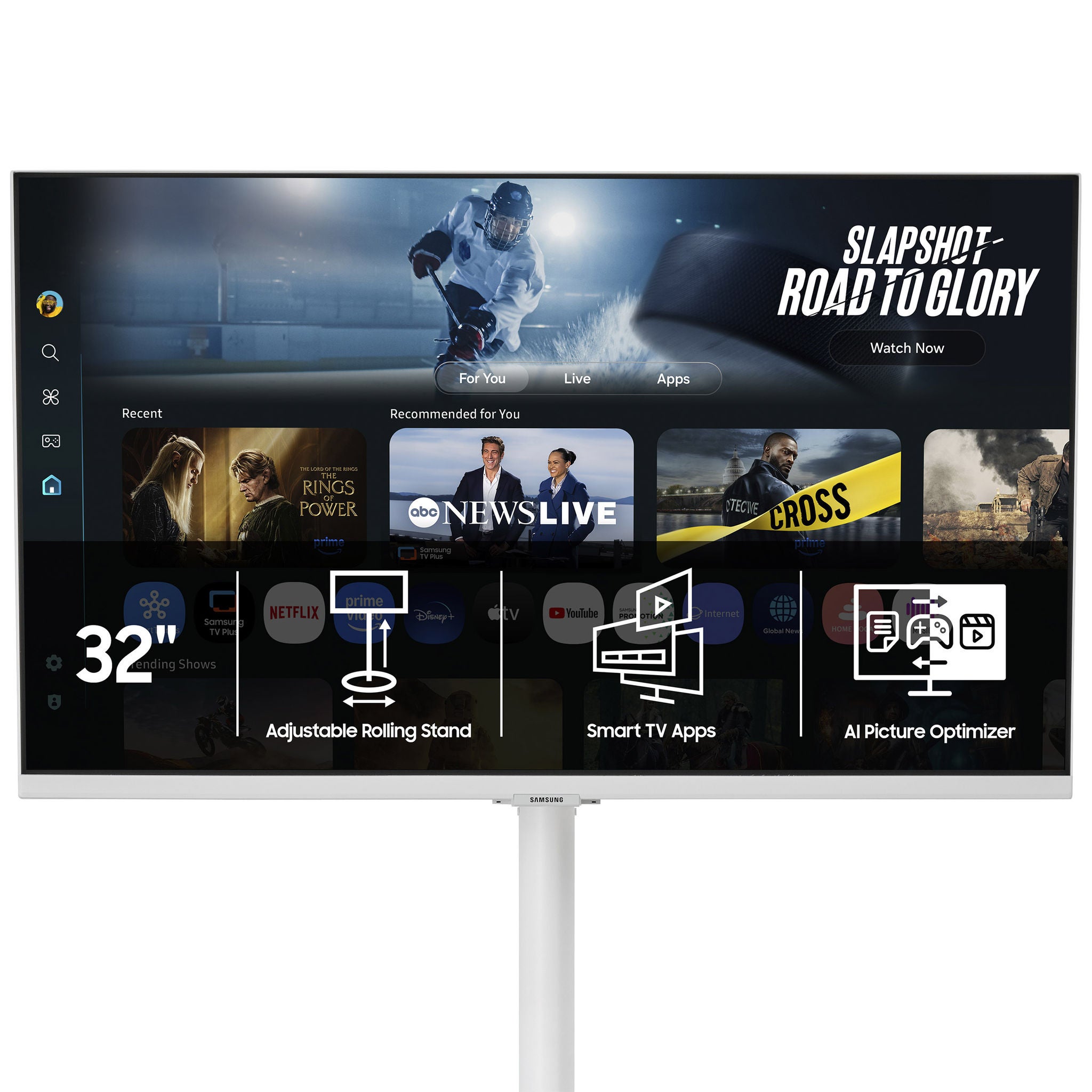 Samsung The Movingstyle Essential - 32" 4K UHD Smart Monitor with Adjustable Rolling Stand