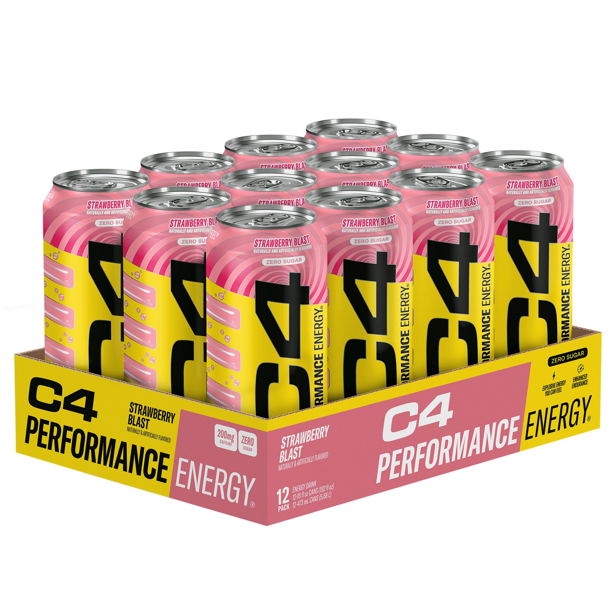 C4 Energy Drink, Strawberry Blast, 16 fl oz, 12-count