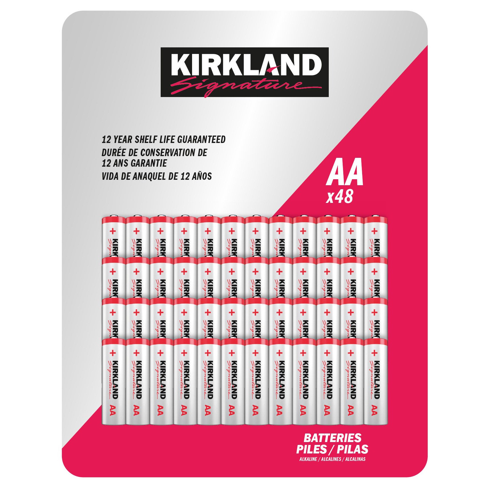 Kirkland Signature Alkaline AA Batteries, 48-count
