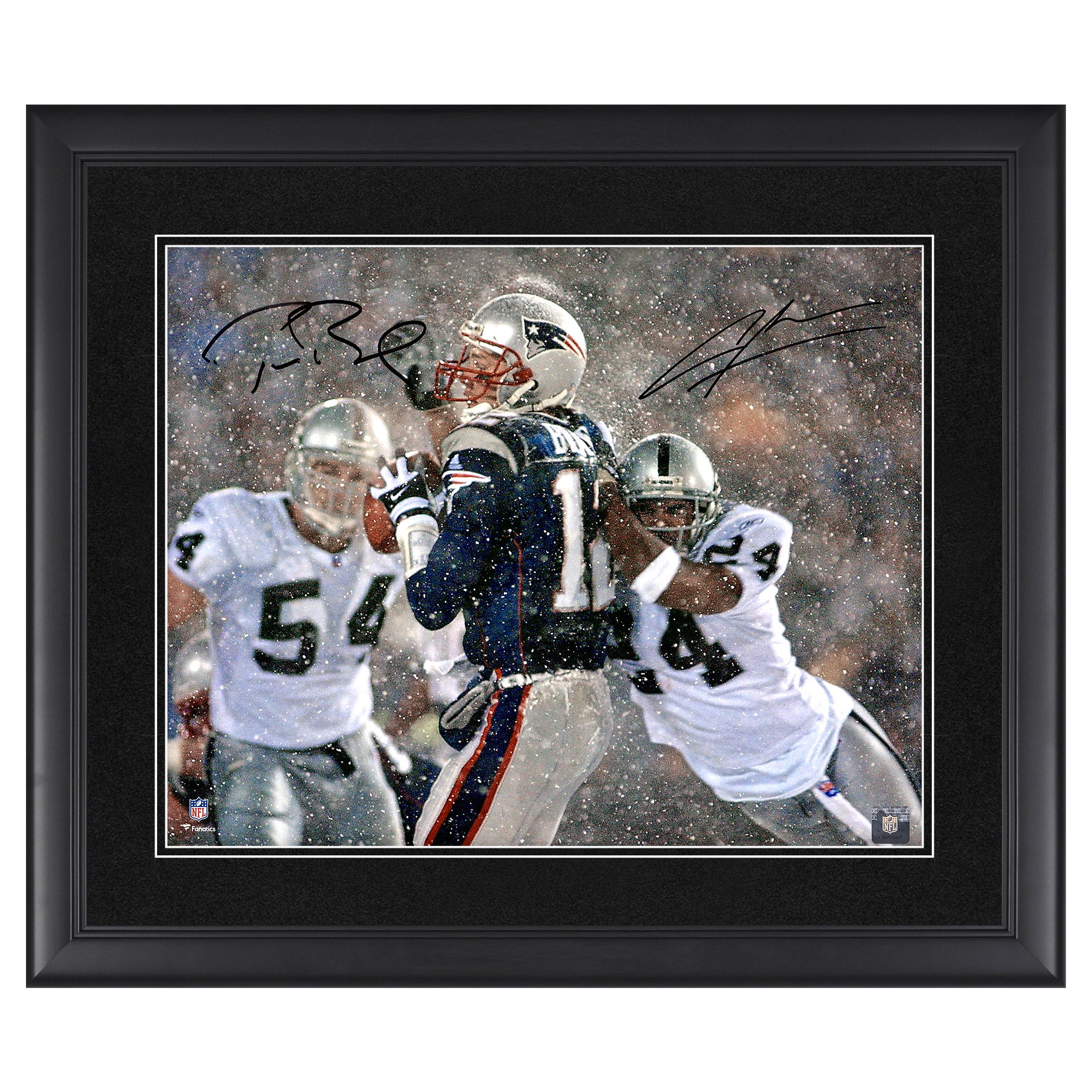 Brady/Woodson Framed Autographed Tuck Game Photo - Fanatics Authenticated