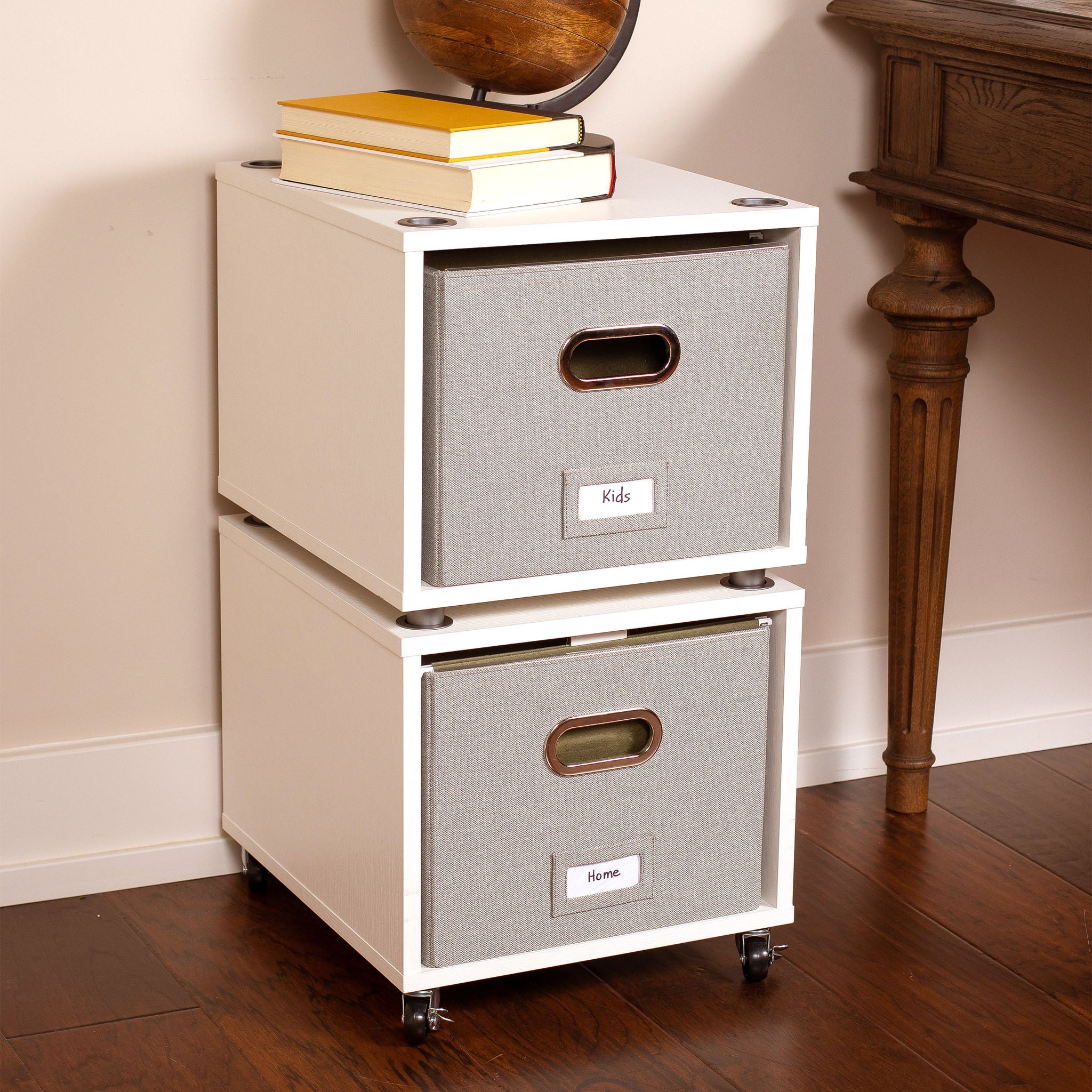 BirdRock Home 2-pack Rolling File Storage Cube Set