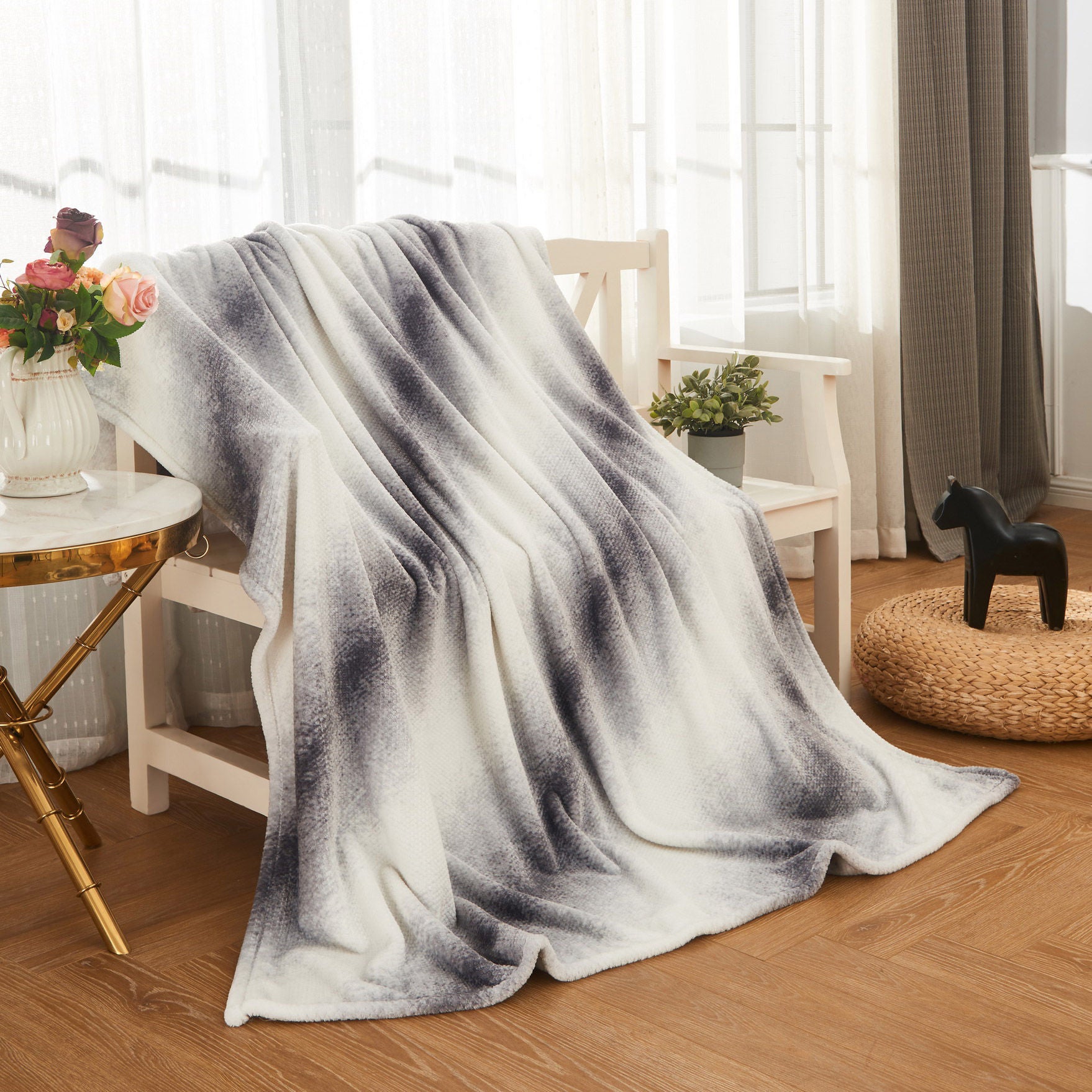 Mon Chateau Ombre Textured Throw, 2-pack
