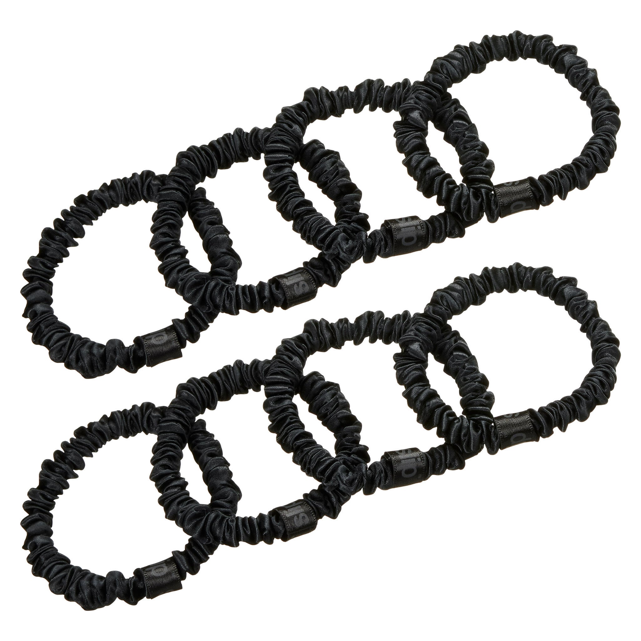 Slip Pure Silk Skinny Scrunchies Black, 2 4-packs