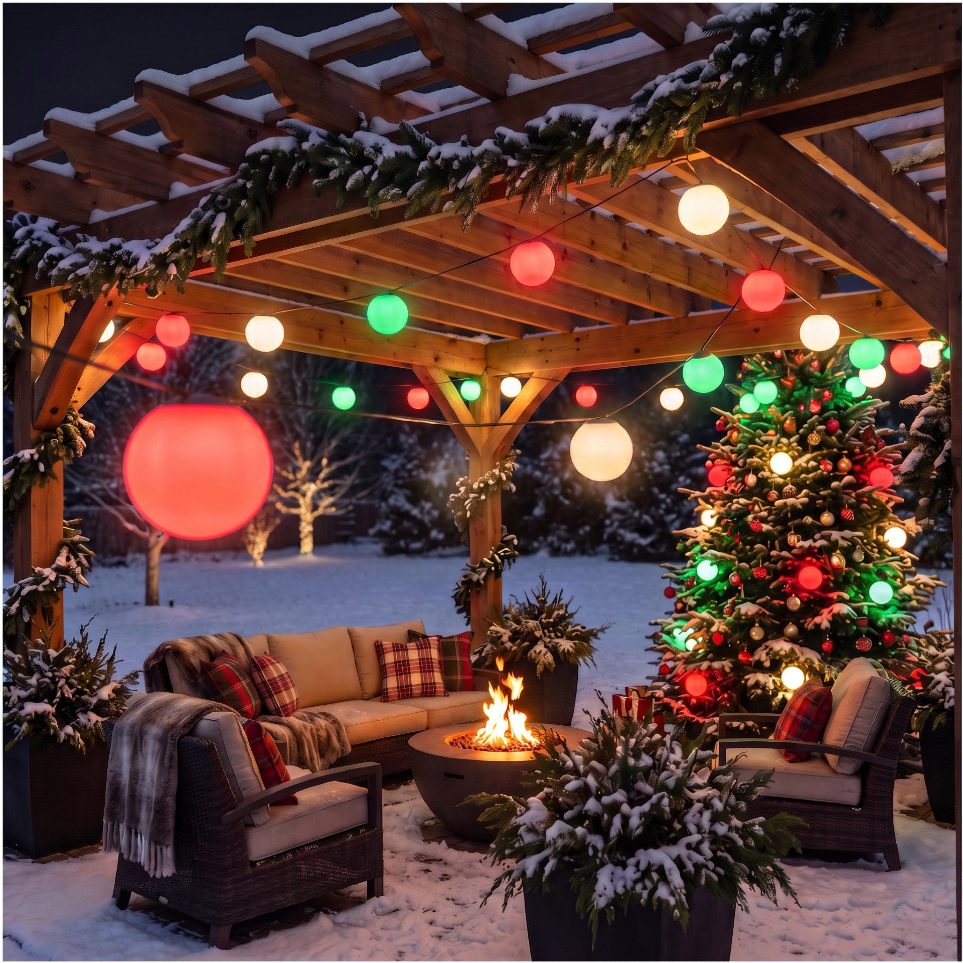 Enbrighten VIBE Wi-Fi Sphere String Lights, 12 Spheres, 5 ft. Spacing