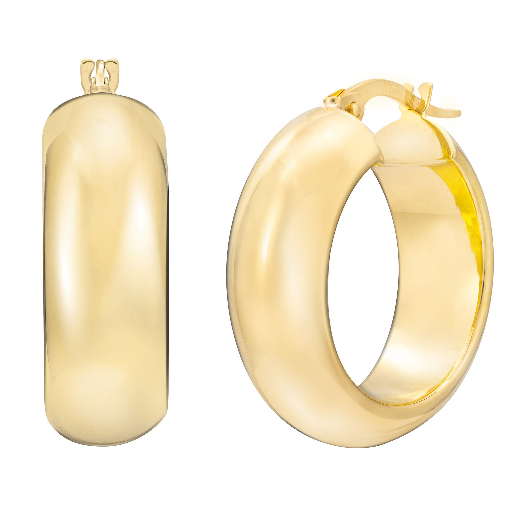 18kt Yellow Gold Round Hoop Earrings