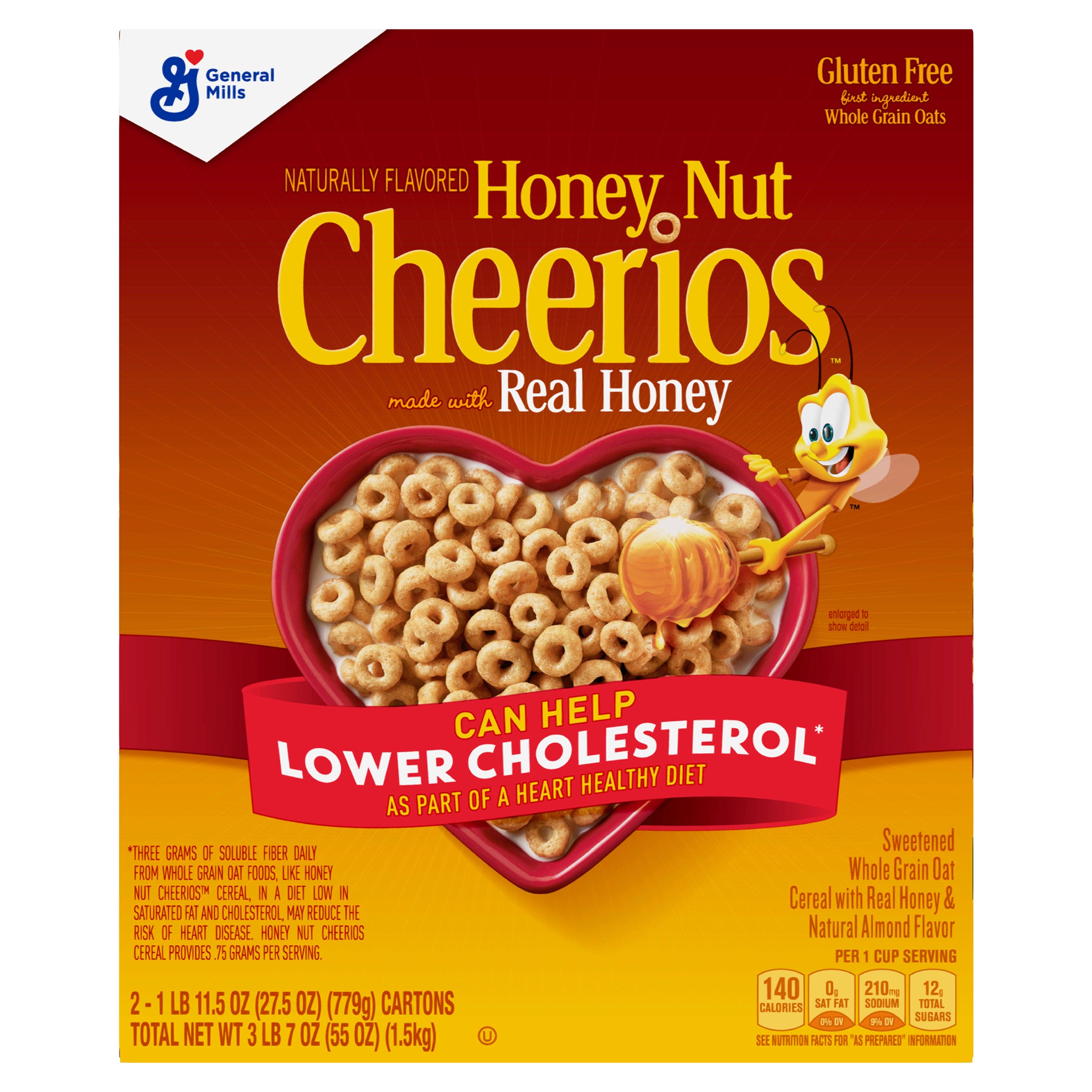 General Mills, Cheerios Cereal, Honey Nut, 27.5 oz, 2-Count
