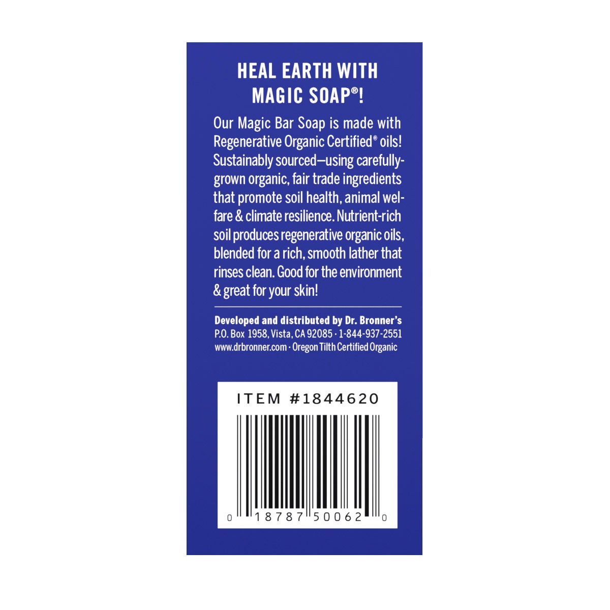 Dr Bronner's Pure Castille Peppermint Bar Soap, 6-pack