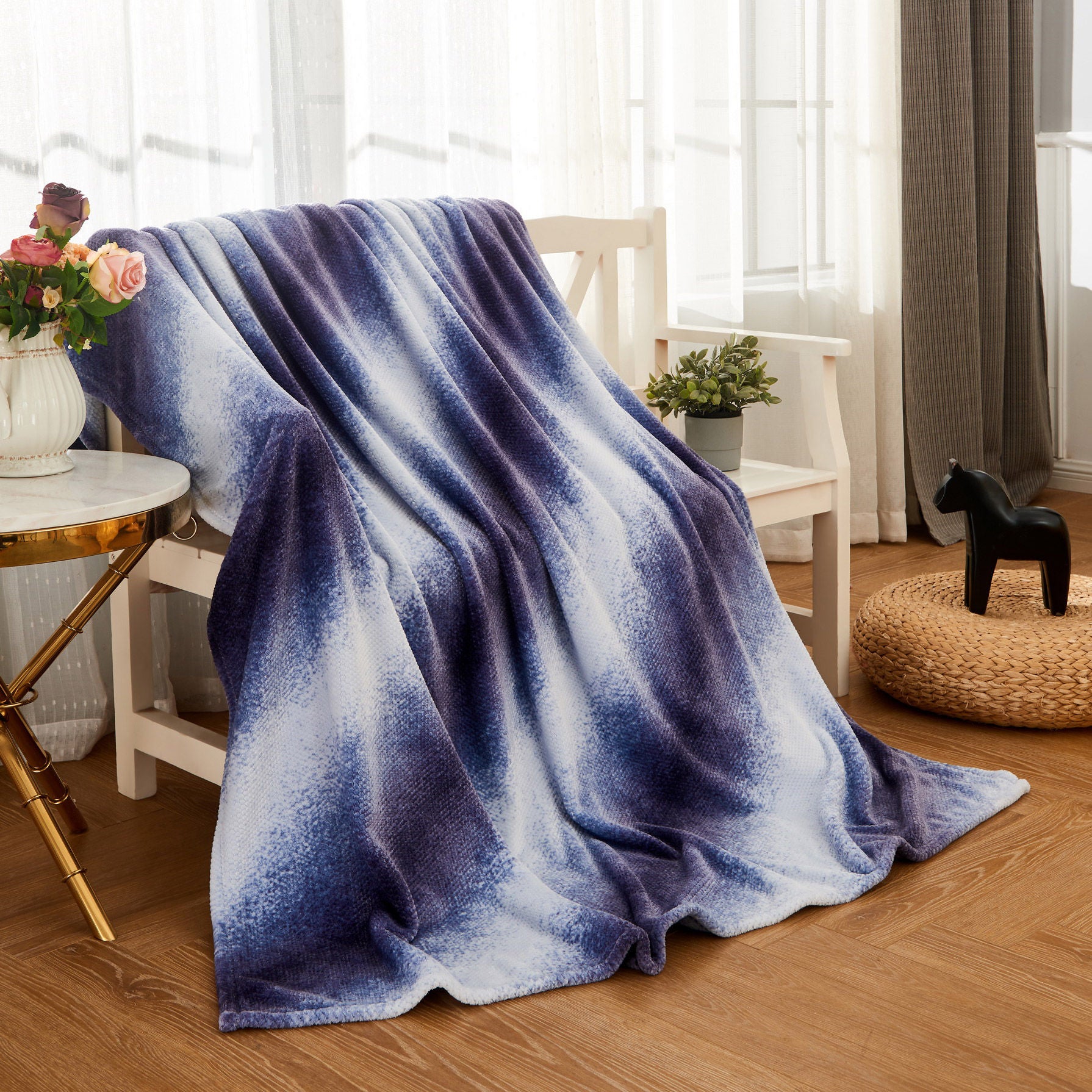Mon Chateau Ombre Textured Throw, 2-pack