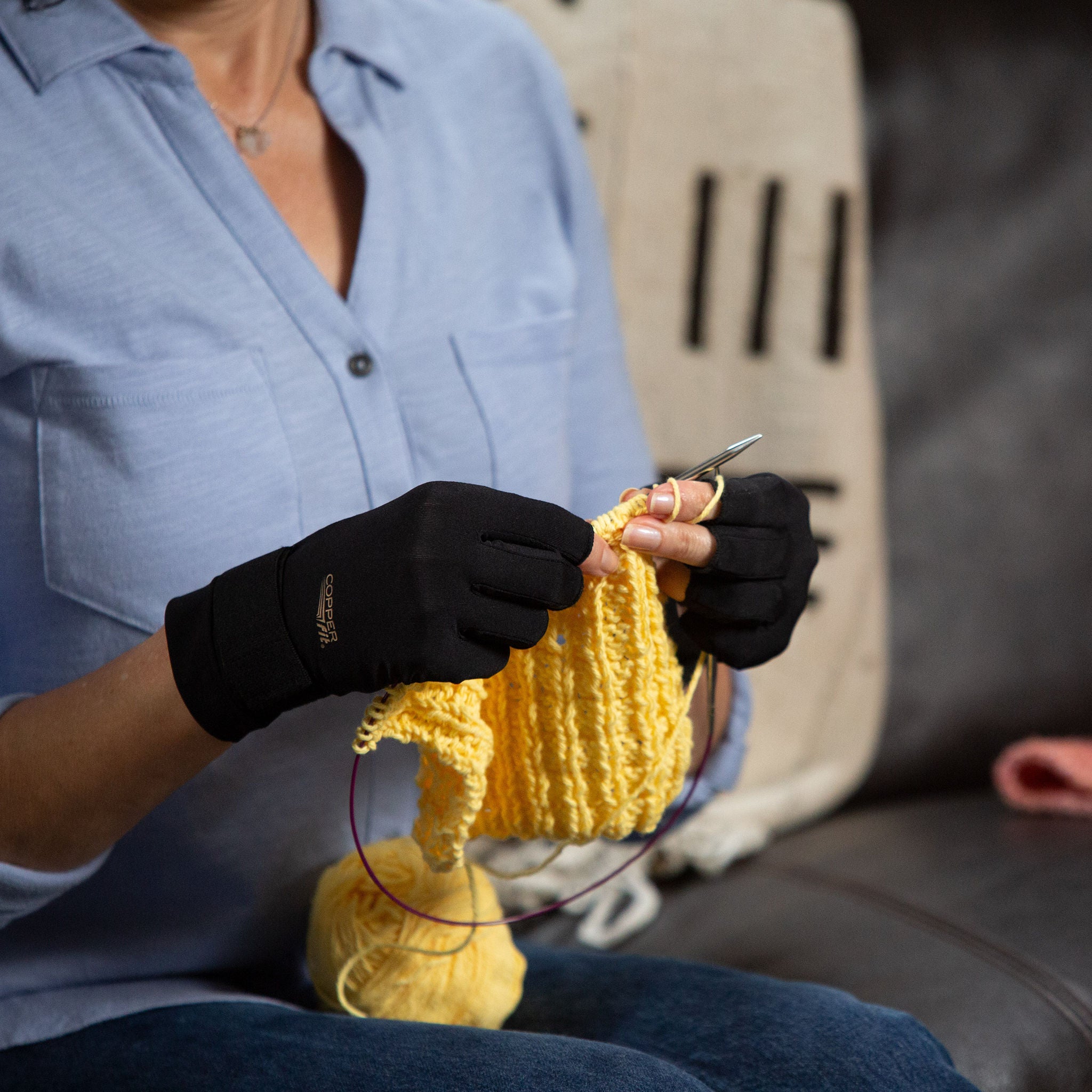 Copper Fit Hand Relief Compression Gloves, 1-pair