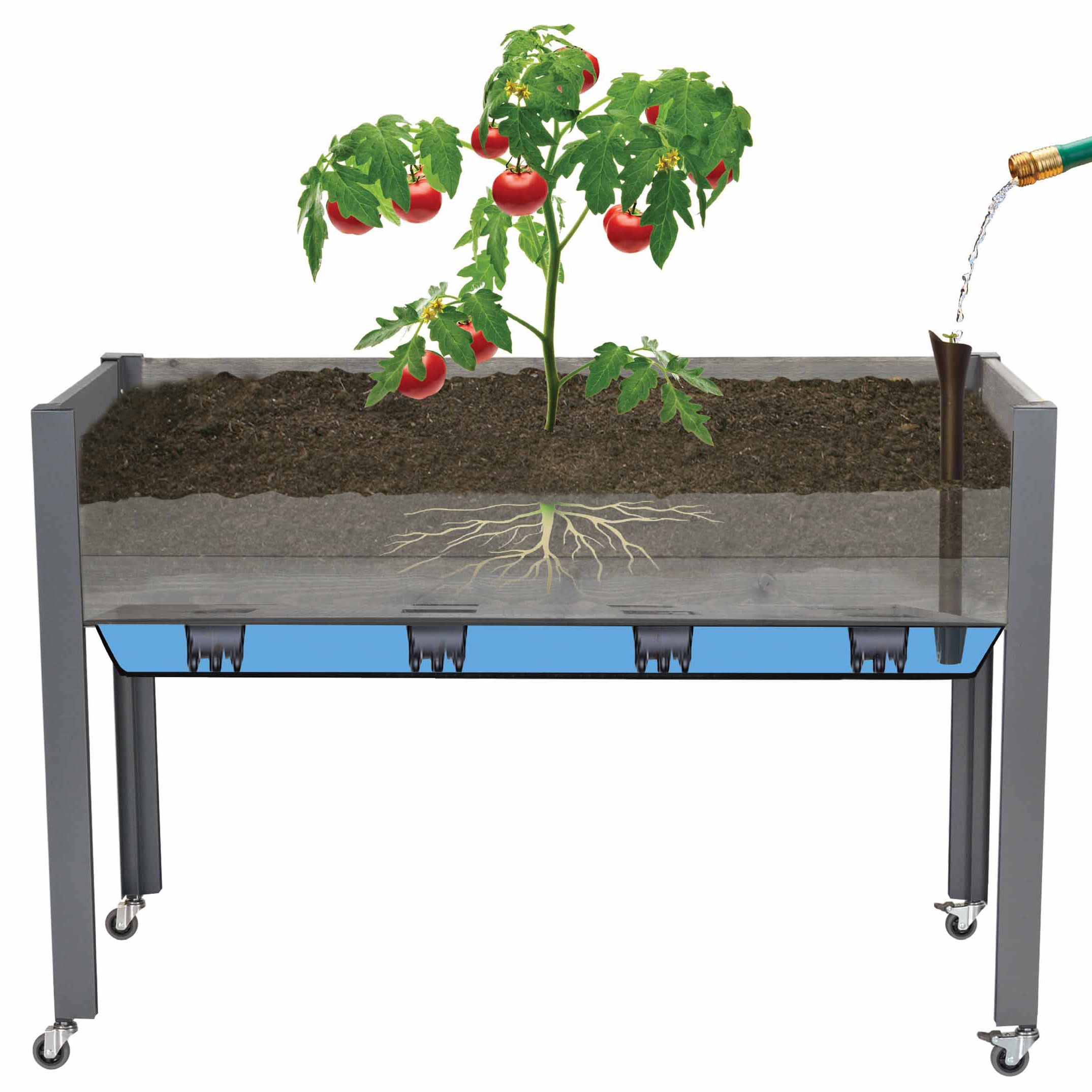CedarCraft Self-watering Slat Planter 21" x 47" x 32"