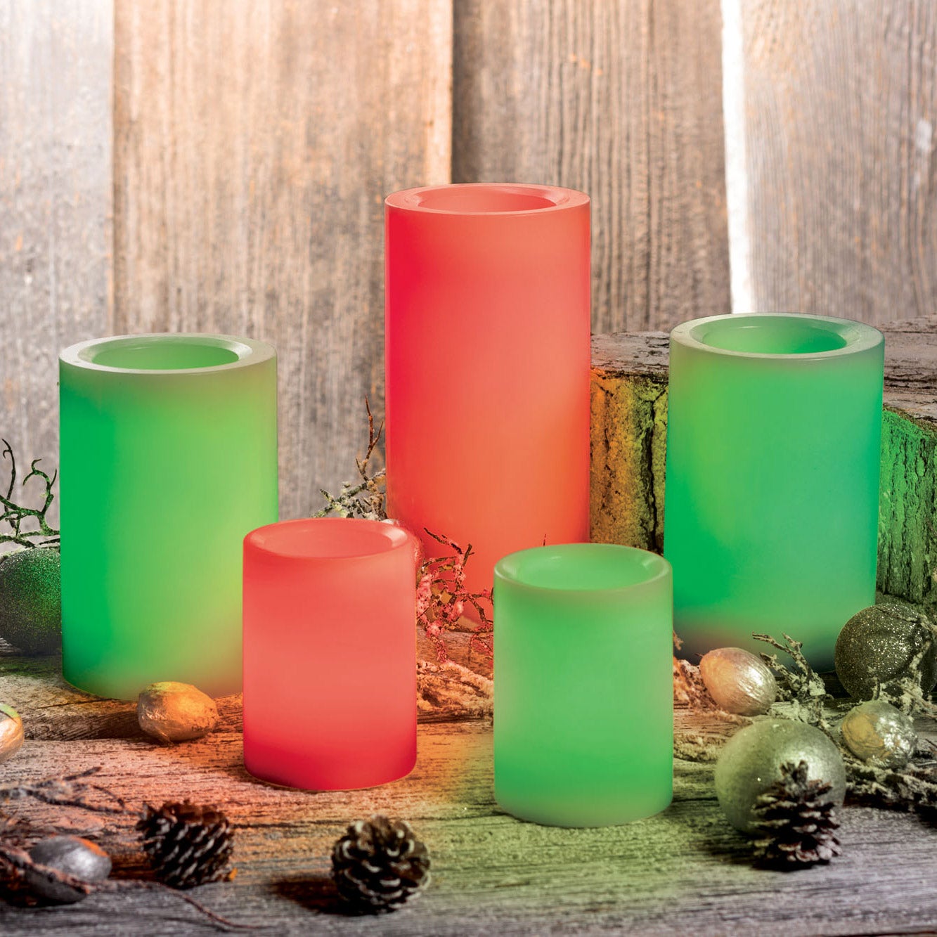 Color Changing LED Flameless Wax Candles with Remote, 5-pack