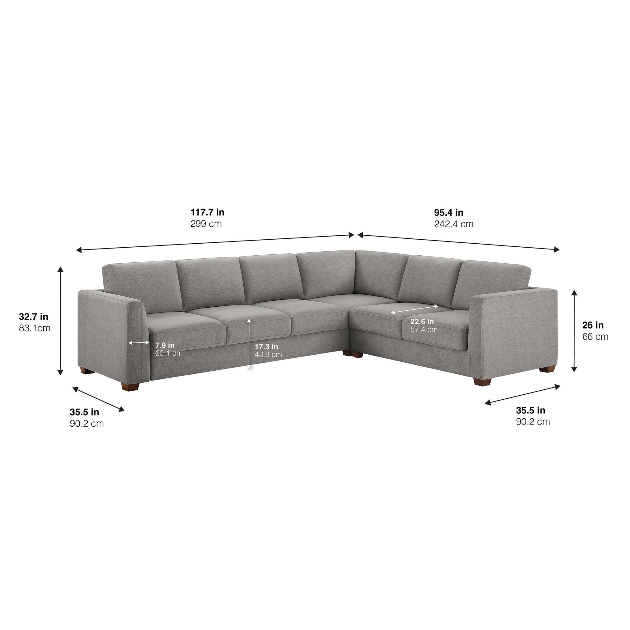 Thomasville Caler Convertible Sleeper Sectional with Storage