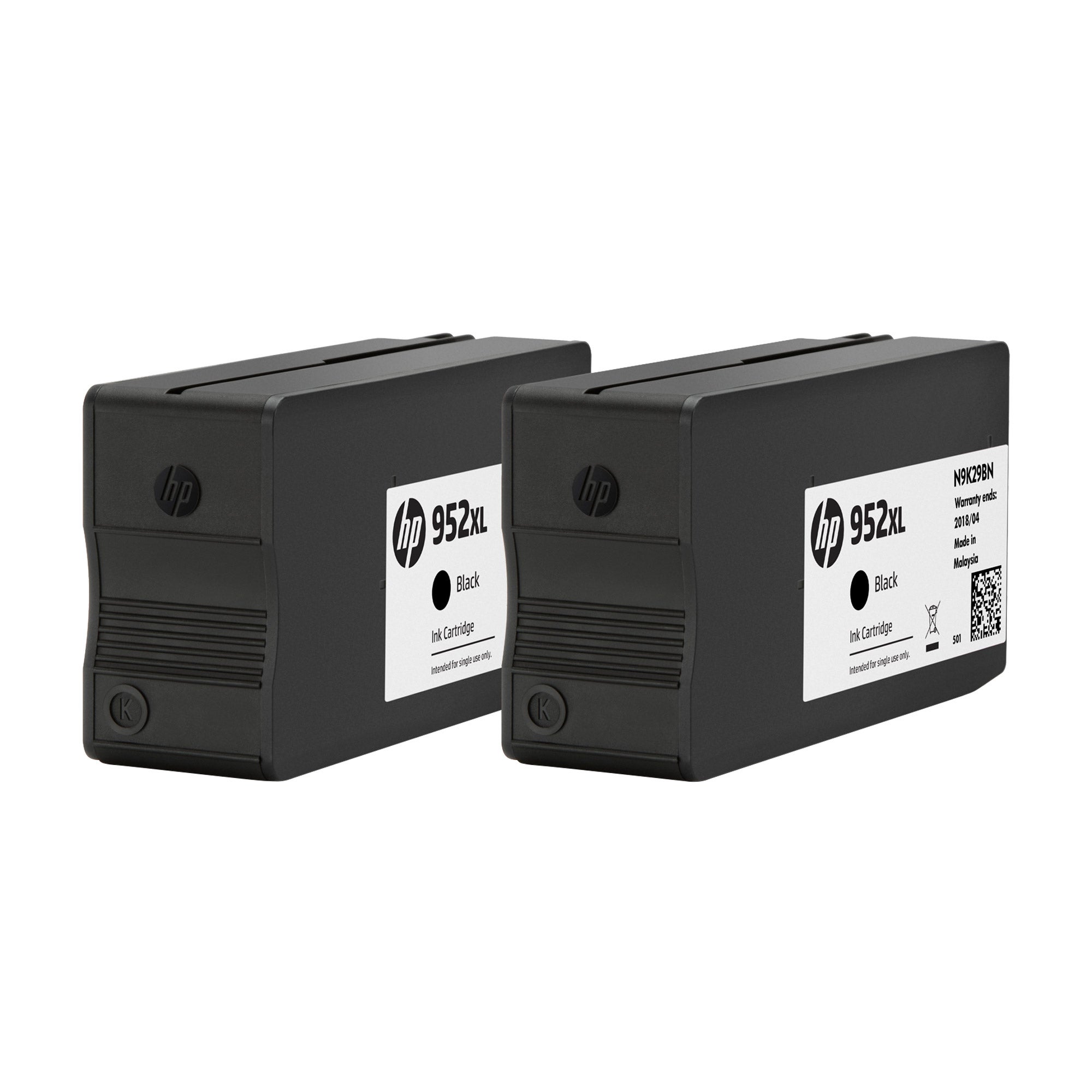 HP 952XL High Yield Ink Cartridge, Black, 2-count