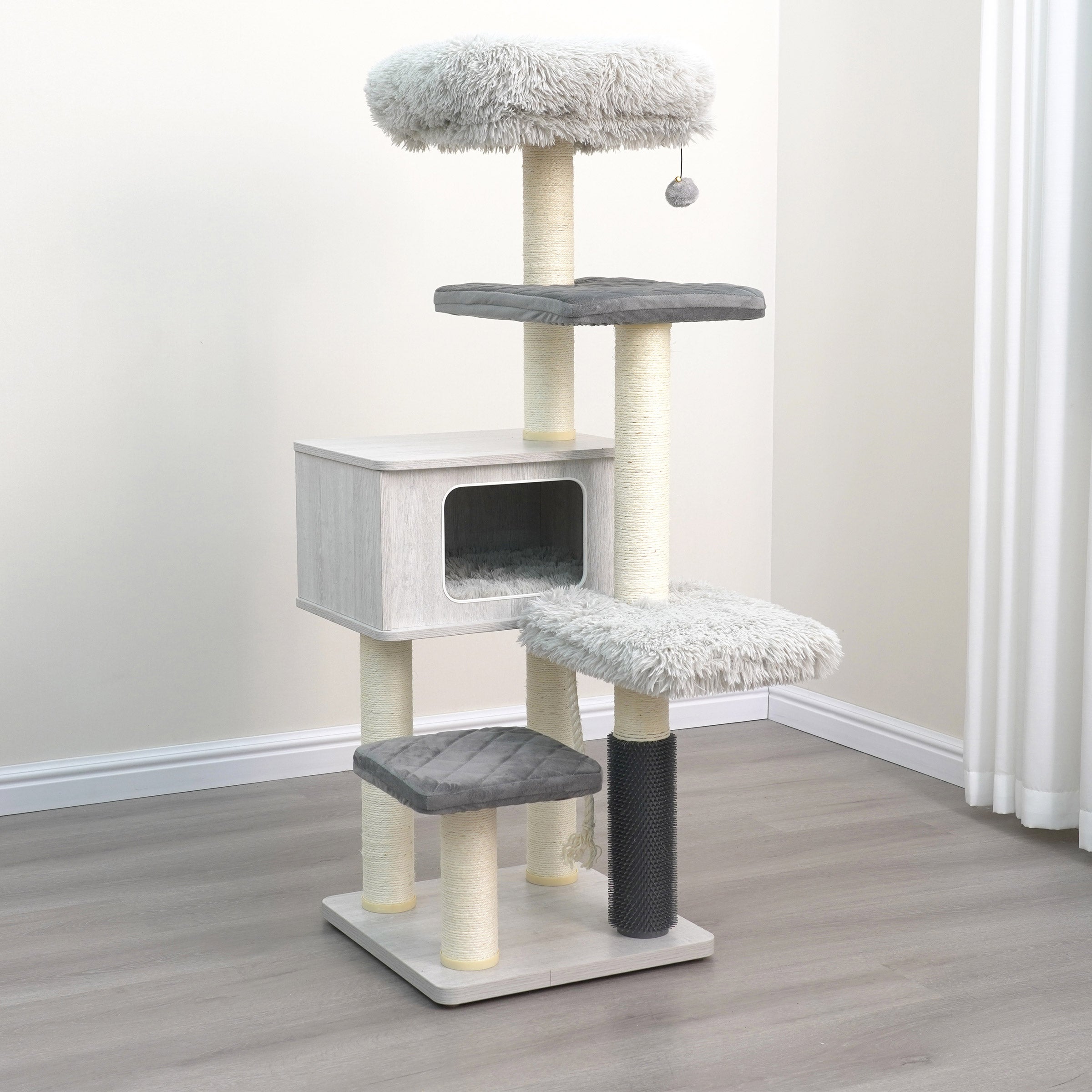 Catry Kasio 55 inch Cat Tree, With 6 levels and Large Condo, Gray