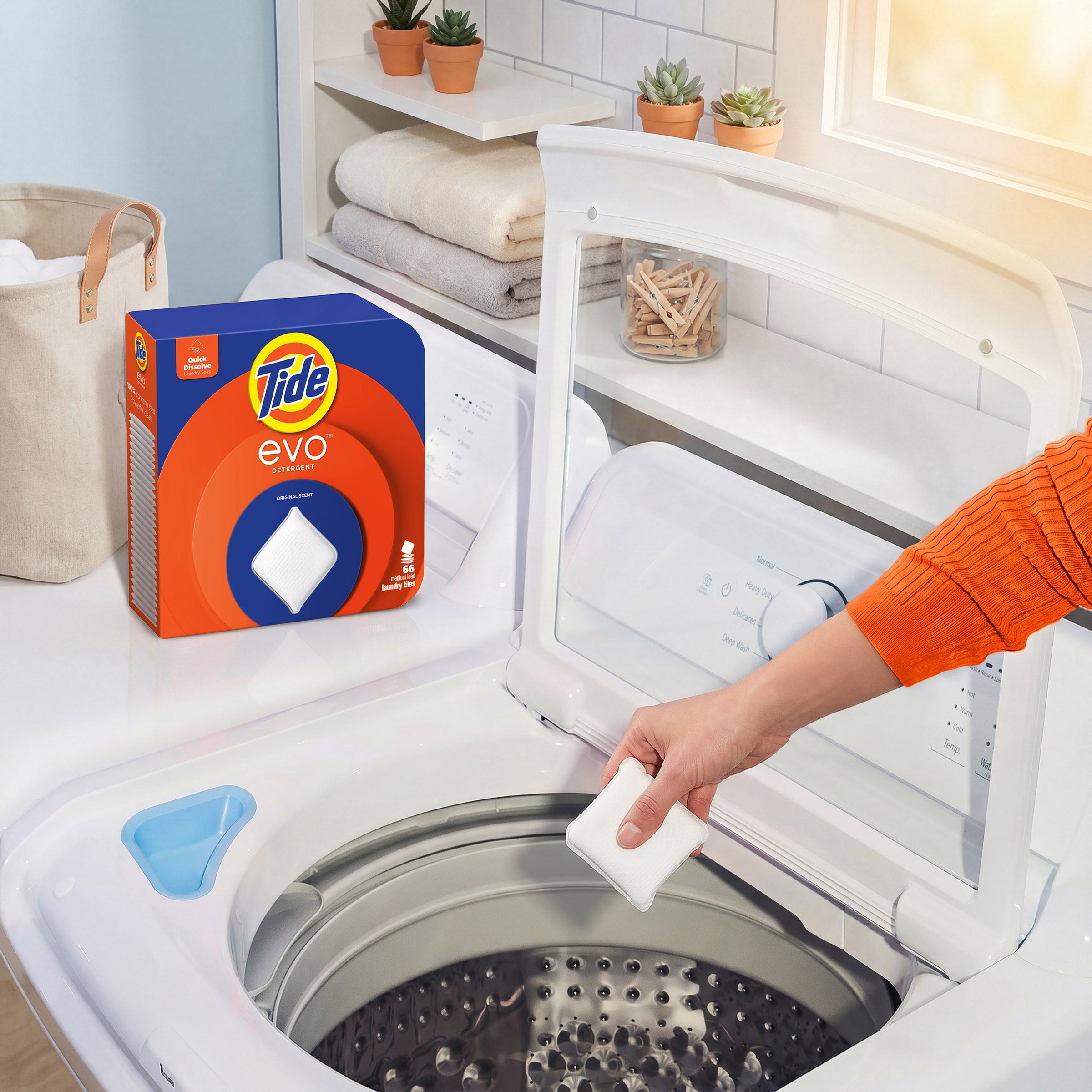 Tide Evo Laundry Detergent Tiles, Original, 66-count