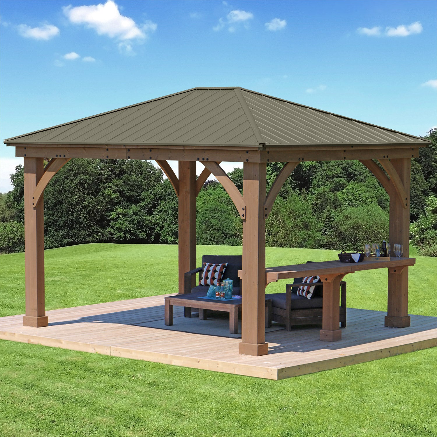 Yardistry 12' Gazebo Bar Counter