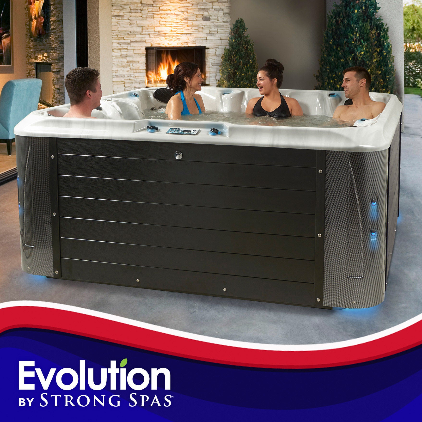 Evolution by Strong Spas Oxford 121-jet, 7-person Acrylic Spa