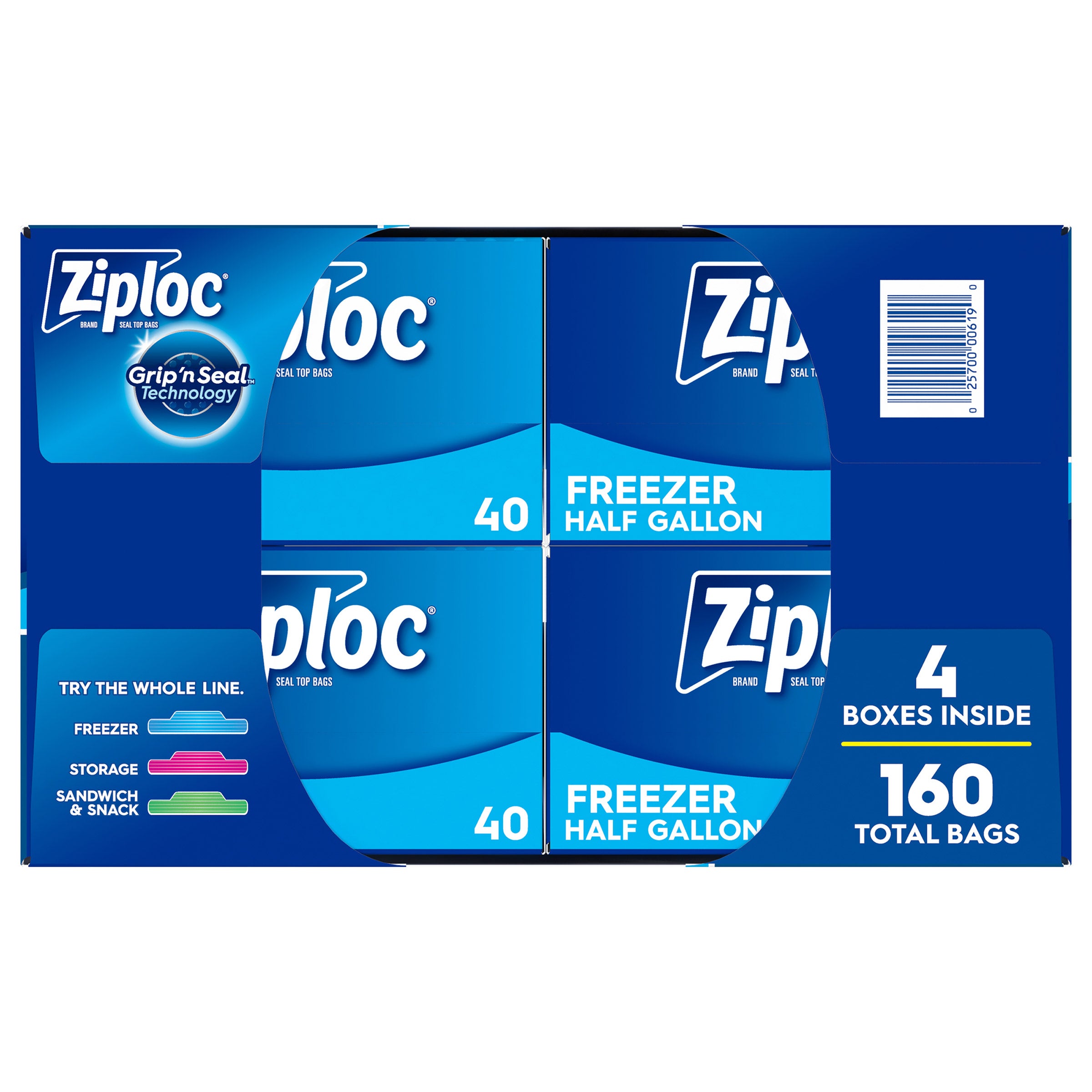 Ziploc Seal Top Freezer Bag, Half Gallon, 160-count