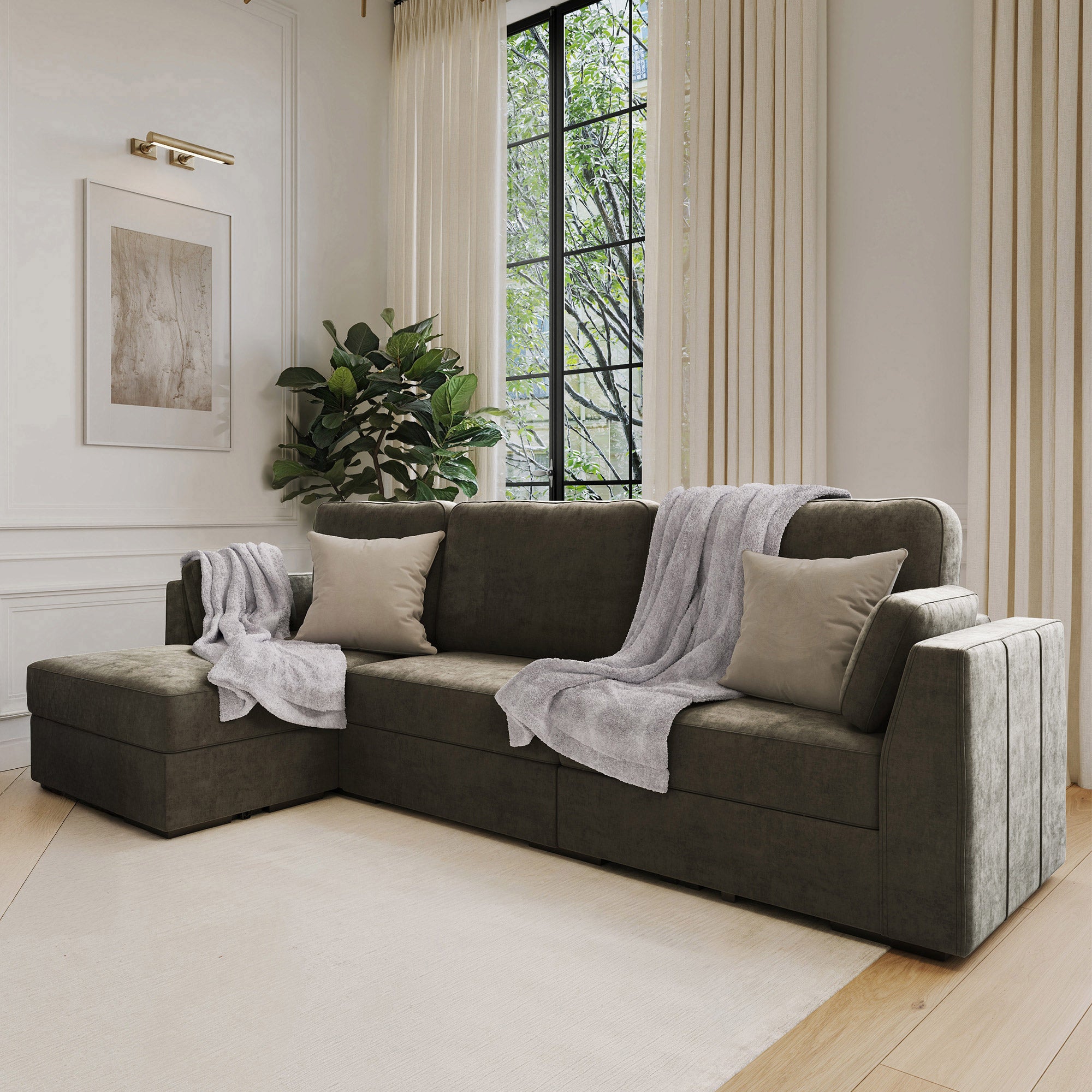 Lovesac Modular Sectional Sofa Bundles 4 Seats/ 5 Angled Sides with Storage