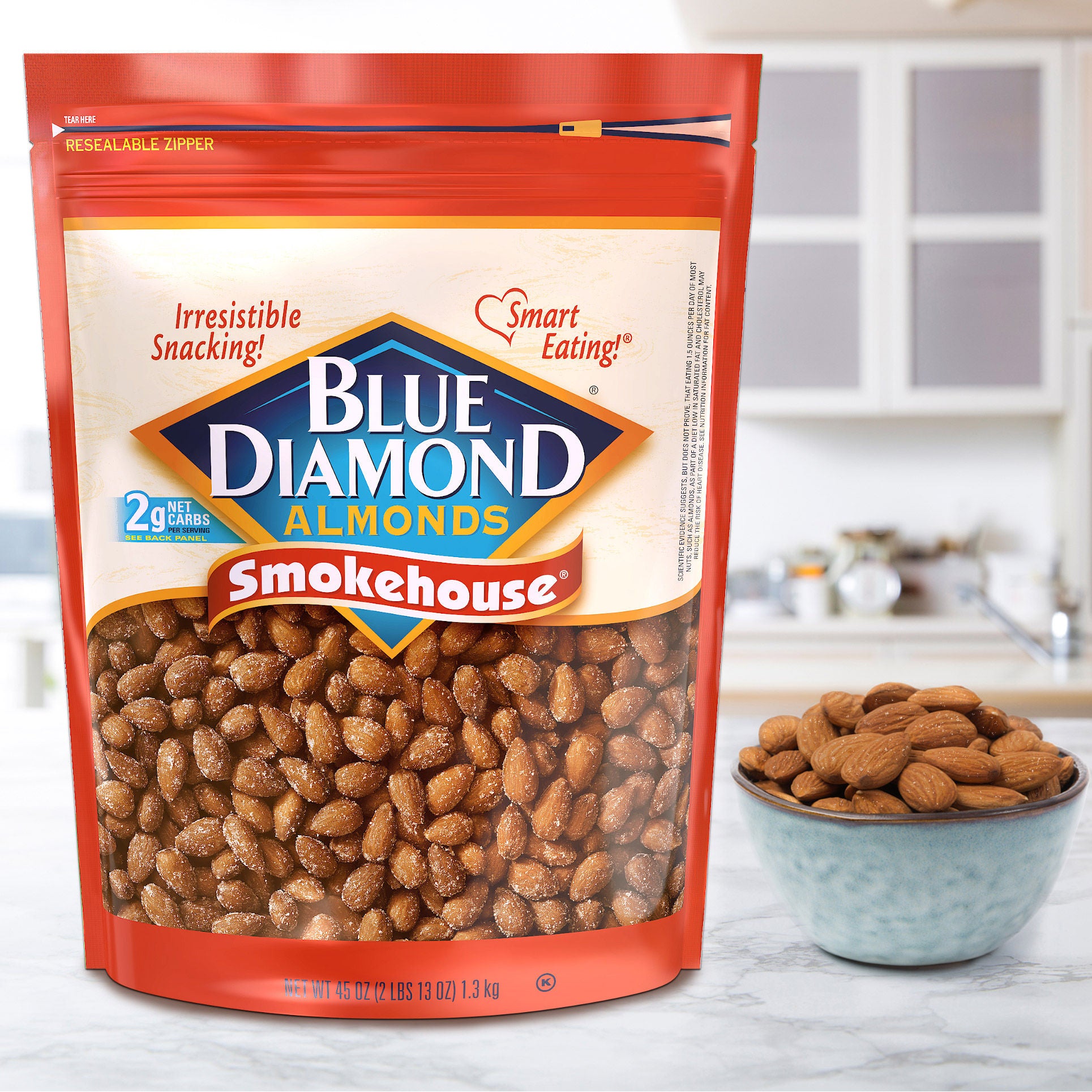 Blue Diamond Almonds, Smokehouse, 45 oz