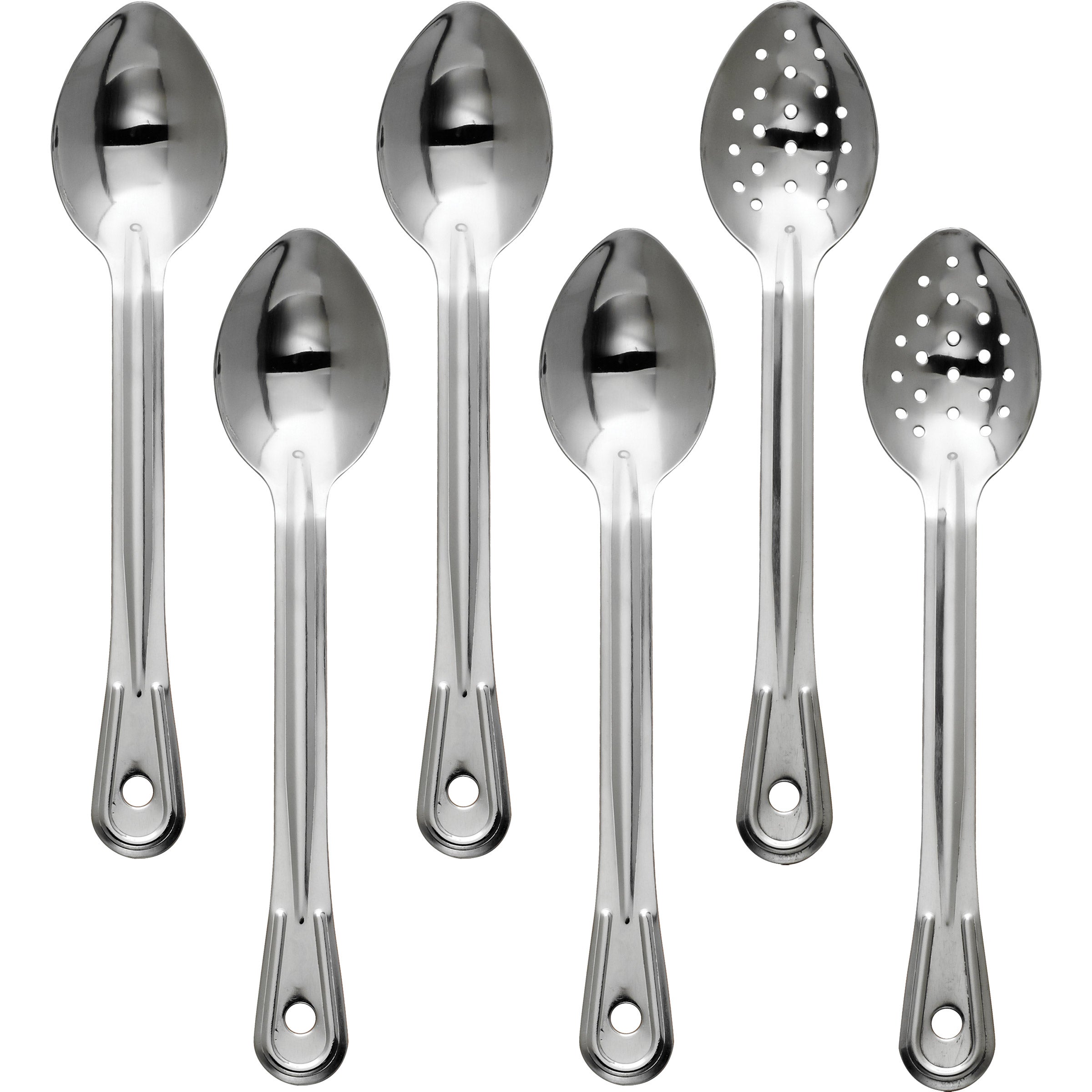 Tramontina Serving Spoons, Assorted Styles, Stainless Steel, 6-count