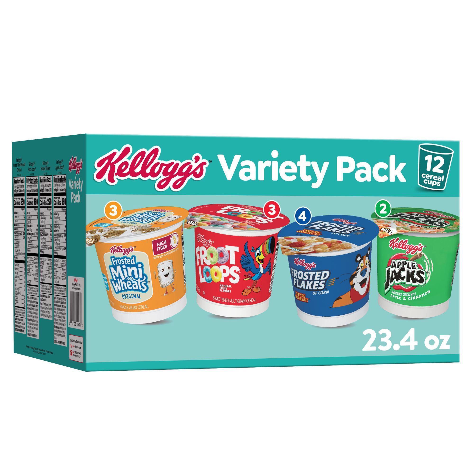 Kellogg's Cereal Cups, Family Variety Pack, 12-count