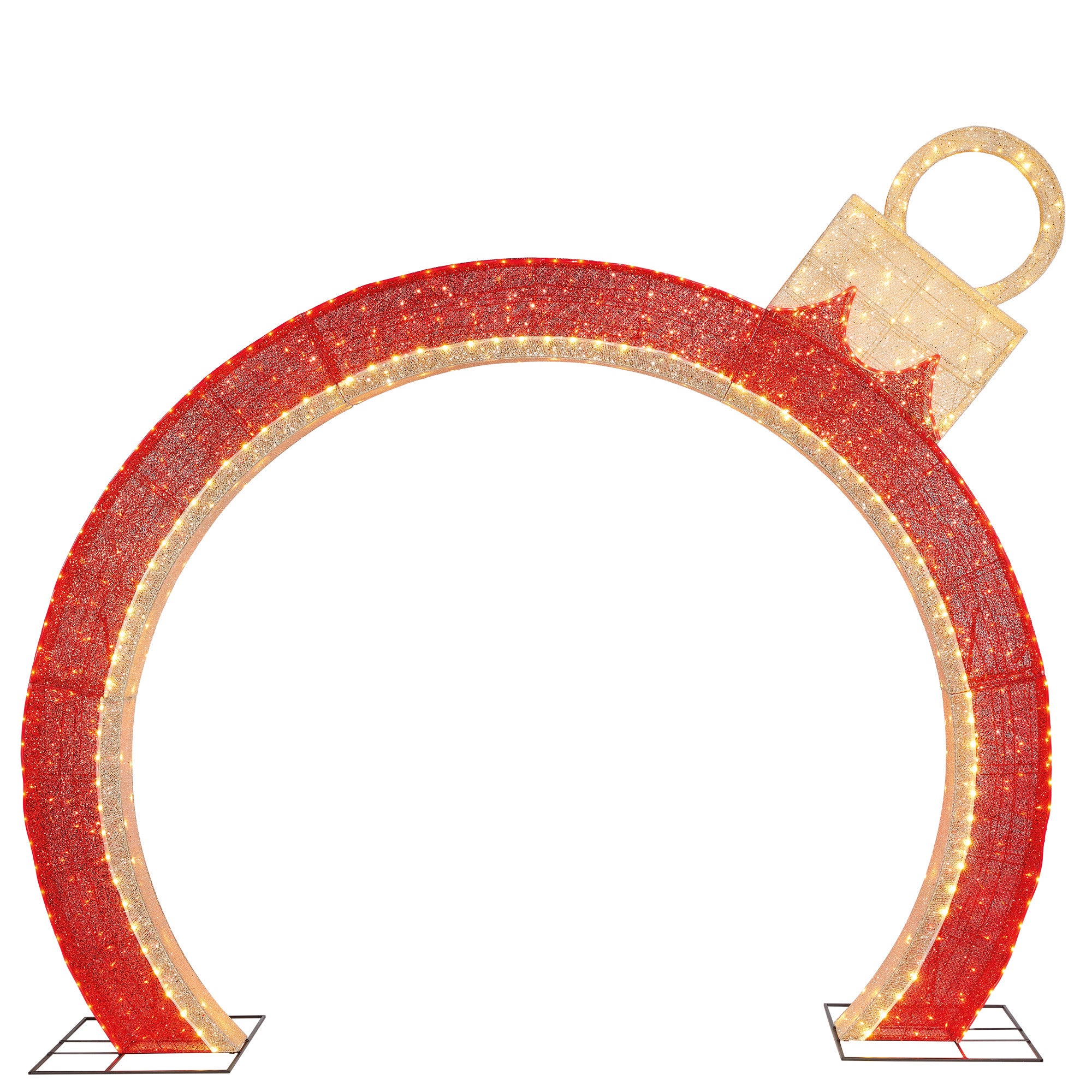 9' Ornament Arch with LED Twinkle Lights