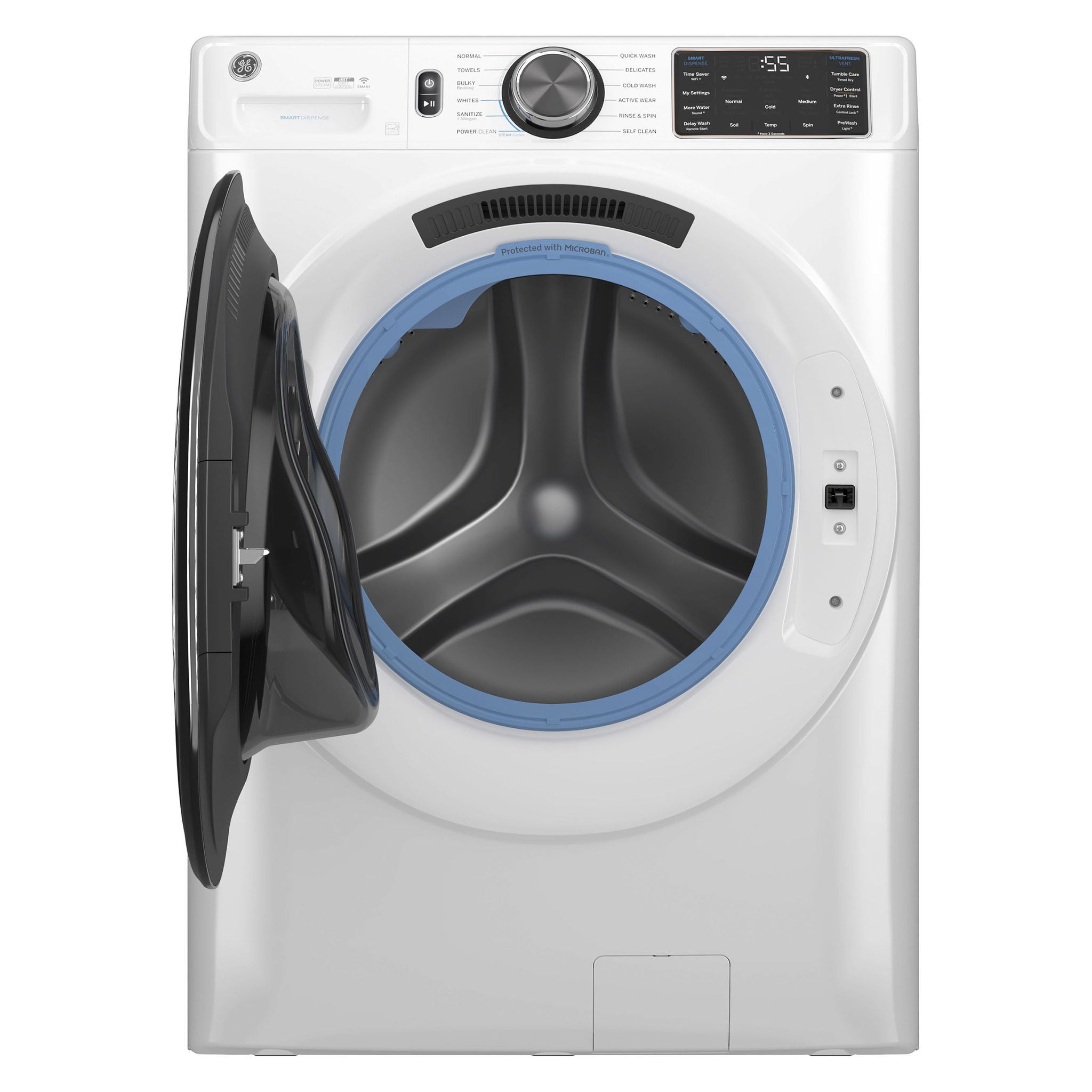 GE 5.0 cu. ft. Front Load Washer with UltraFresh Vent System, Reversible Door, WiFi